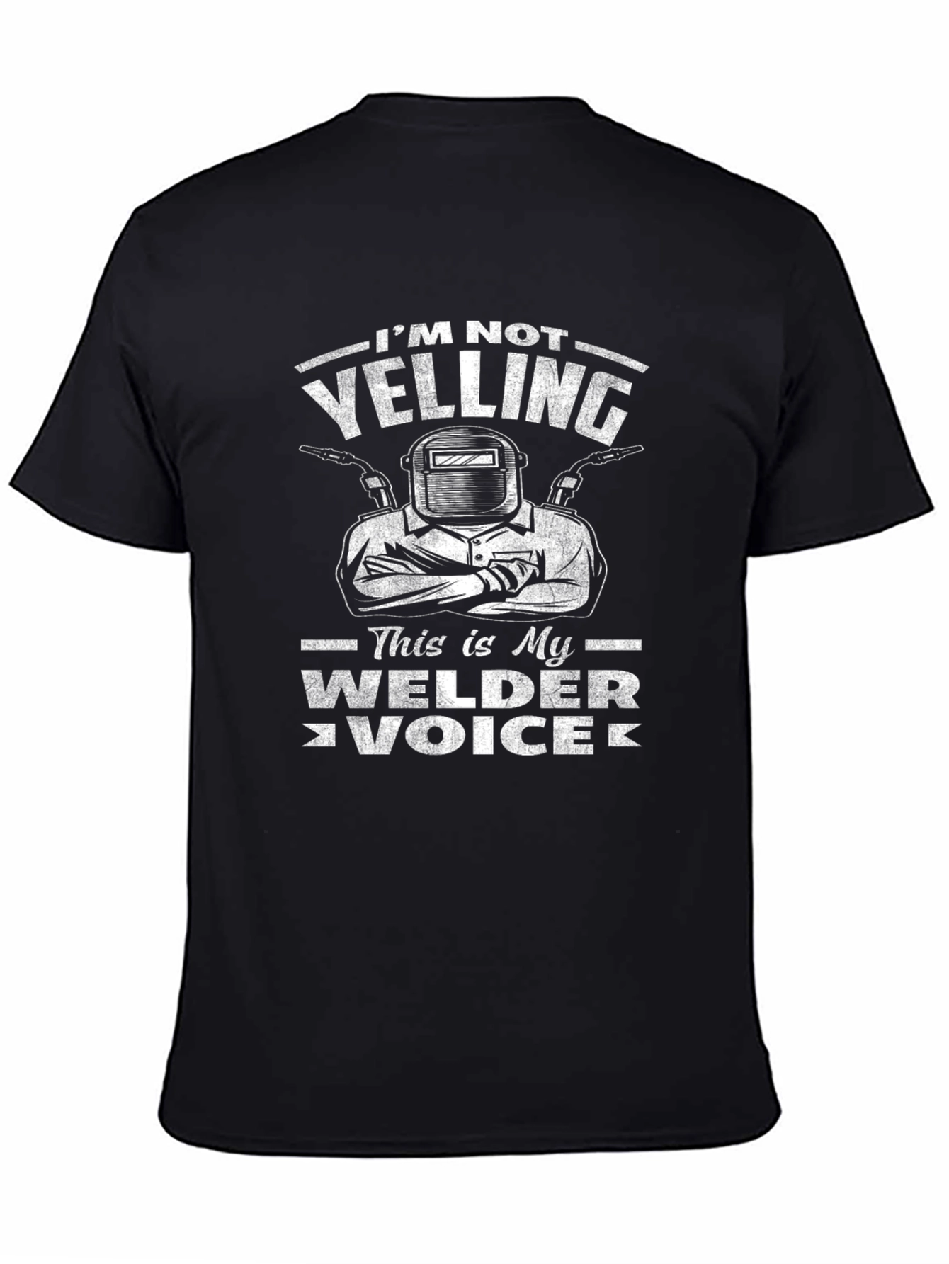 Black Welder Voice Graphic Tee - Black Cotton T-Shirt view 4
