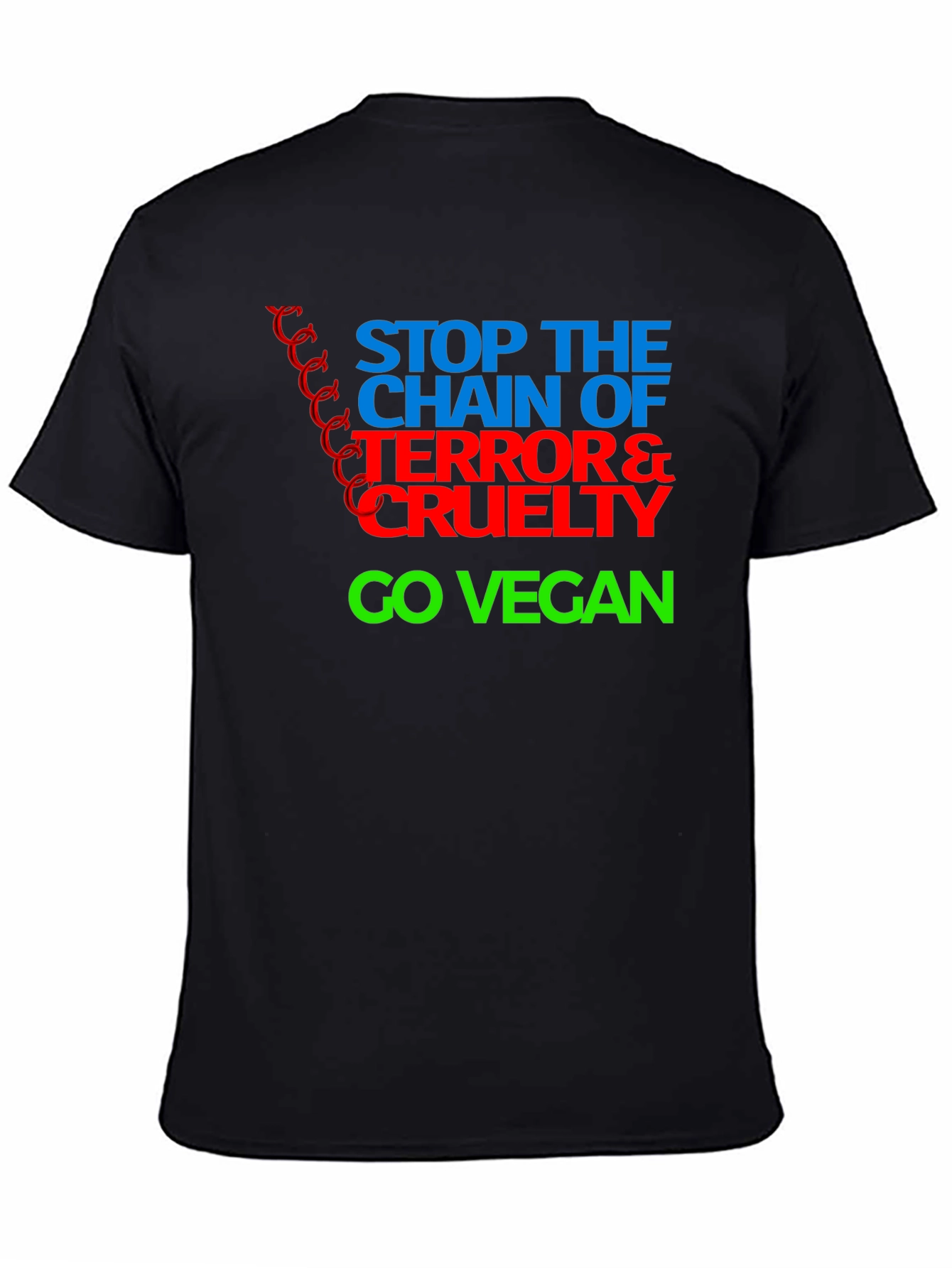 Black Stop the Chain Vegan T-Shirt view 4