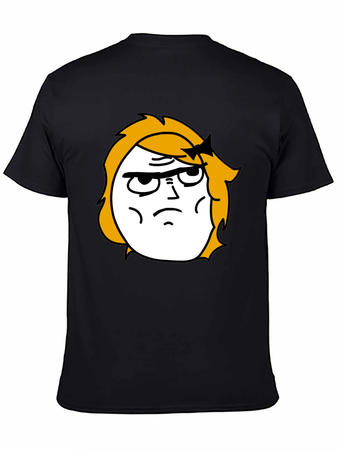 Black Meme Face Graphic Black T-Shirt view 4