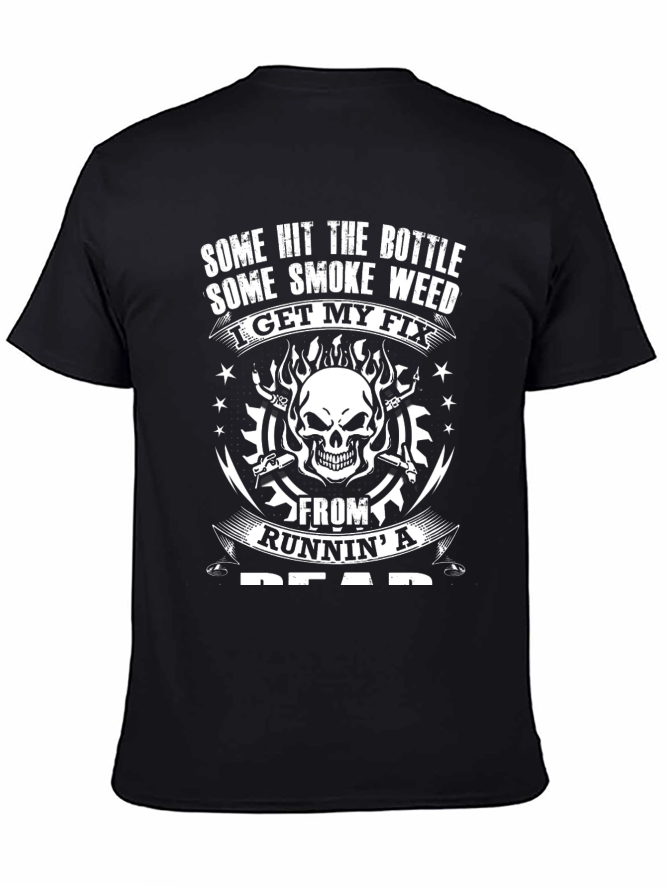 Black Skull Graphic T-Shirt - Runnin' a Dead view 4