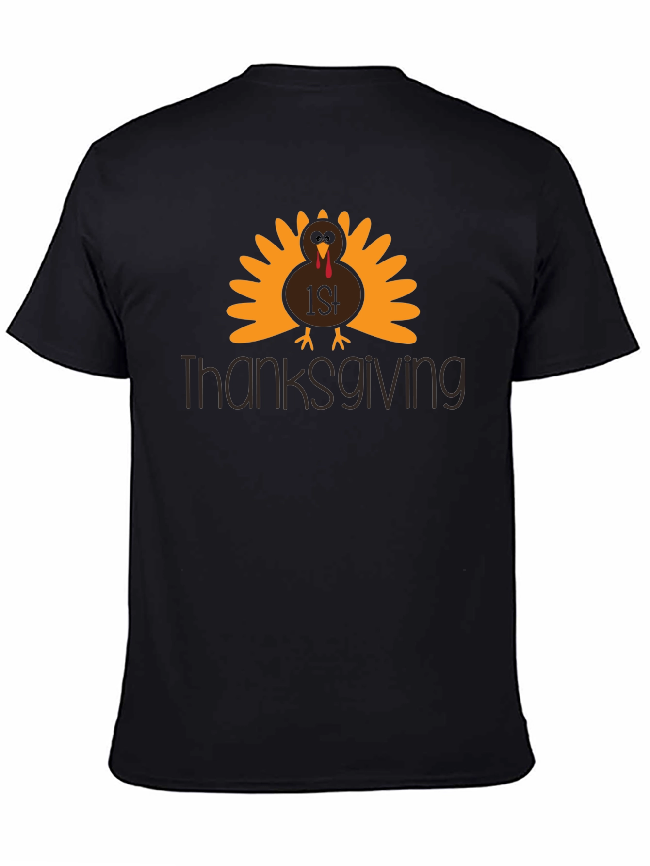 Black 1st Thanksgiving Turkey Graphic T-Shirt view 4