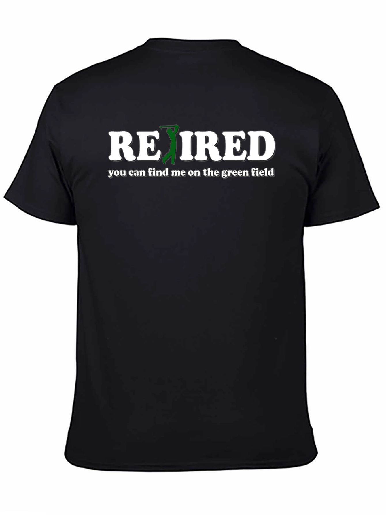Black Retired Golf T-Shirt - Find Me On The Green Field view 4