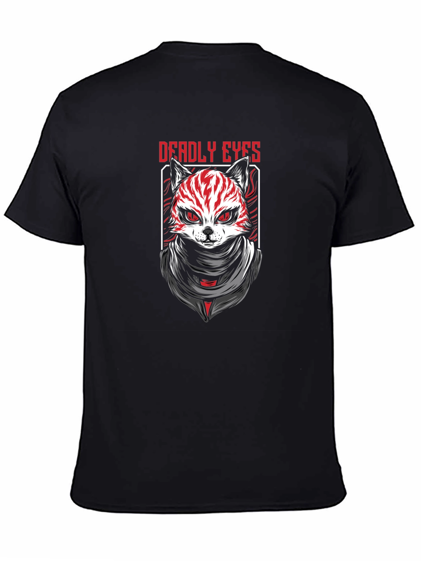 Black Deadly Eyes Graphic Tee - Men's Black T-Shirt view 4