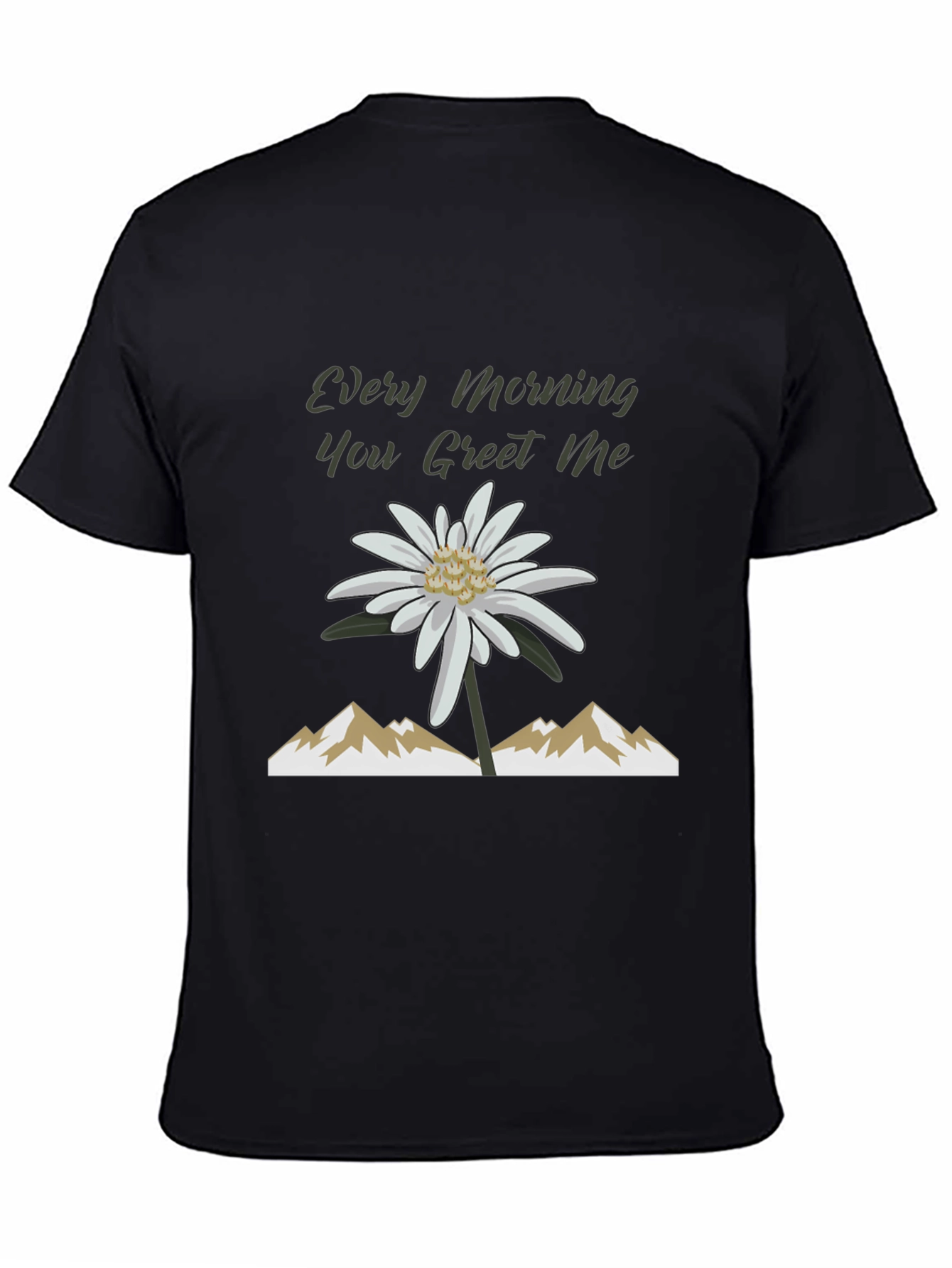 Black Every Morning Tee: Mountain Flower Graphic view 4