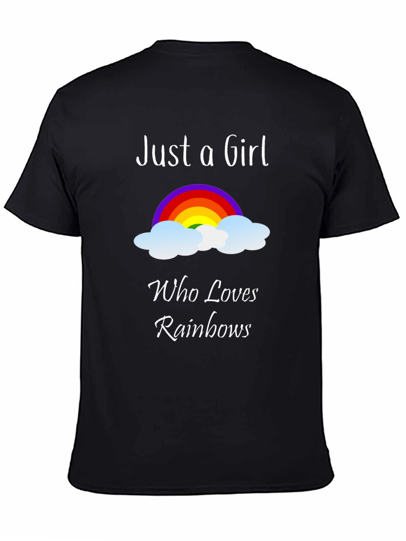 Black Rainbow Lover Women's Graphic Tee - Black view 4
