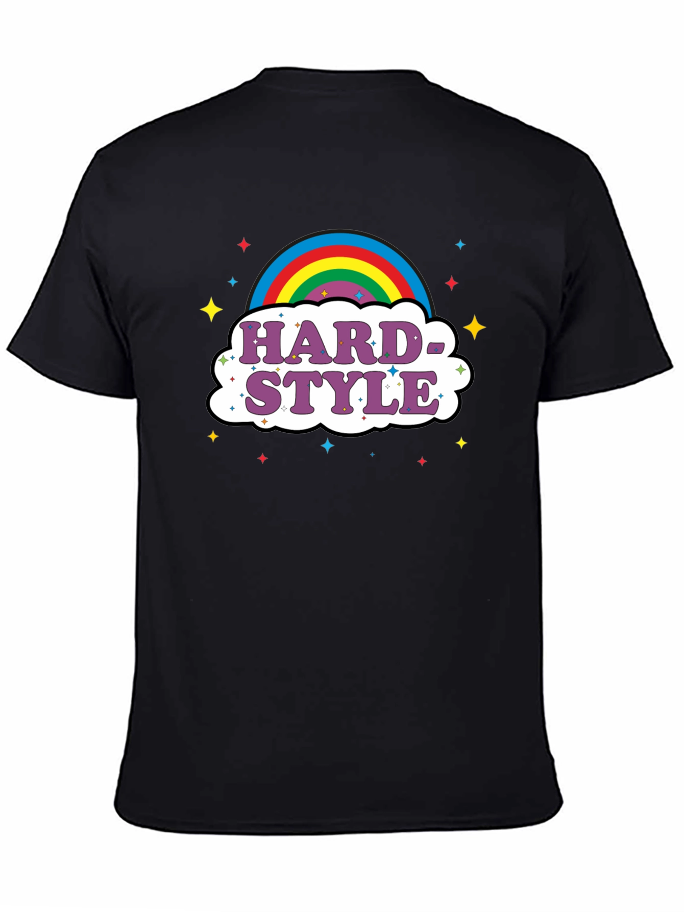 Black Hardstyle Rainbow Graphic Tee view 4
