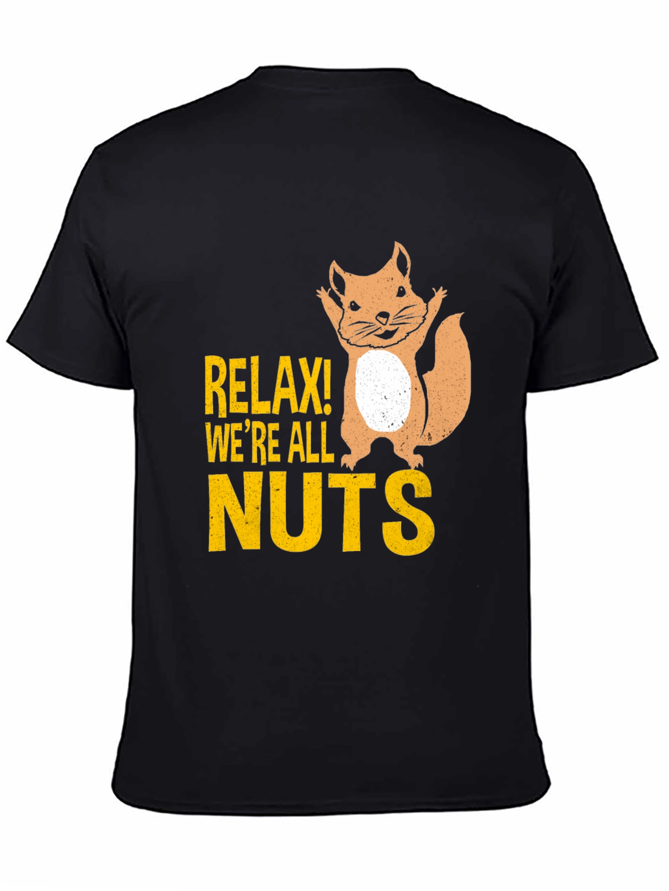 Black Relax! We're All Nuts Graphic Tee - Black view 4