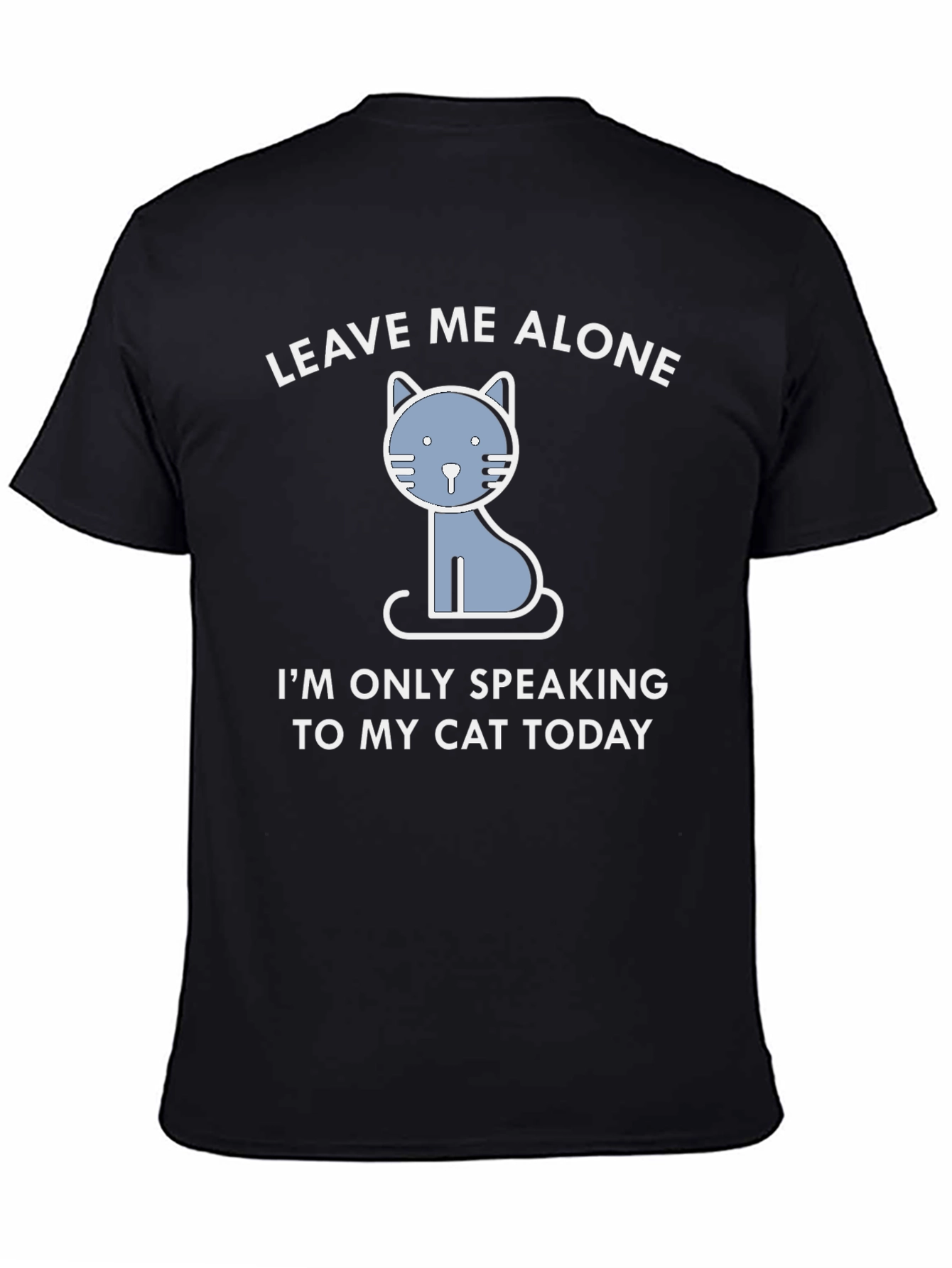 Black Leave Me Alone Cat T-Shirt - Funny Graphic Tee view 4