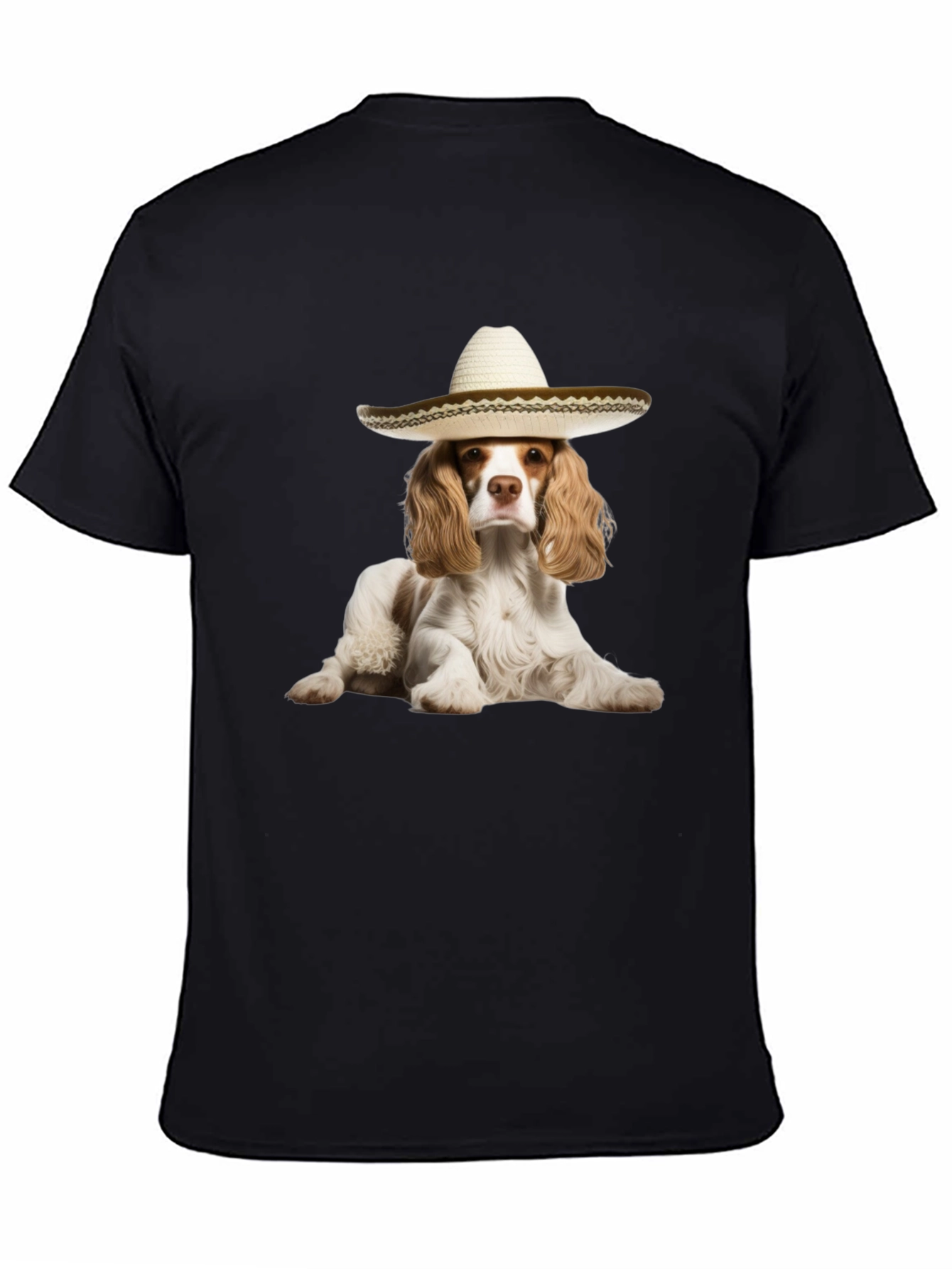 Black Dog Sombrero Graphic Tee - Funny Pet Lover T-Shirt view 4