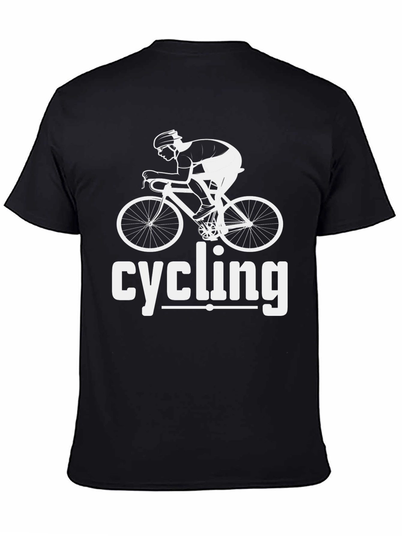 Black Cycling Graphic Tee - Black Cotton Blend view 4