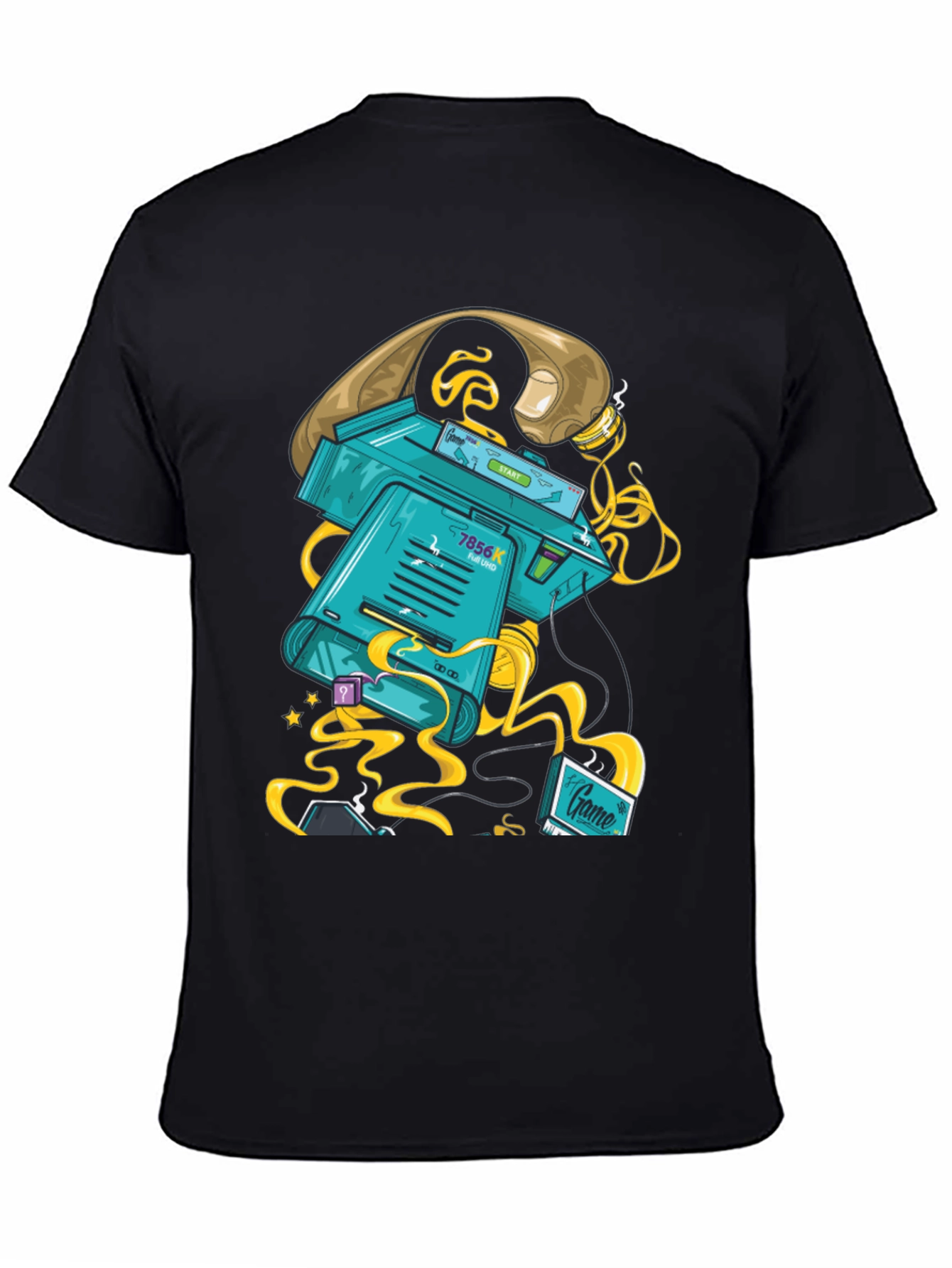 Black Retro Gaming T-Shirt view 4