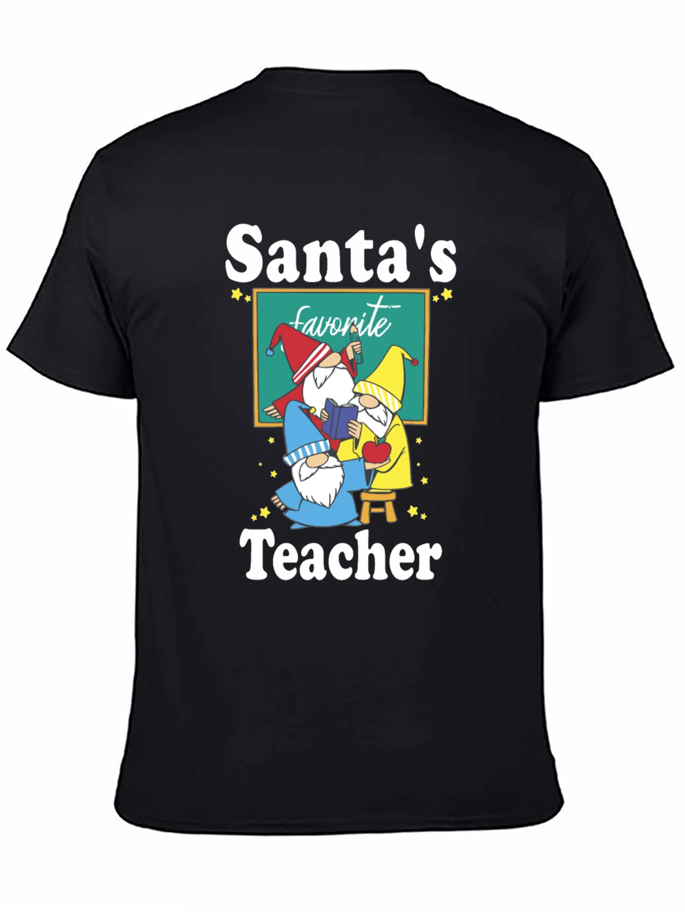 Black Santa's Favorite Teacher T-Shirt view 4