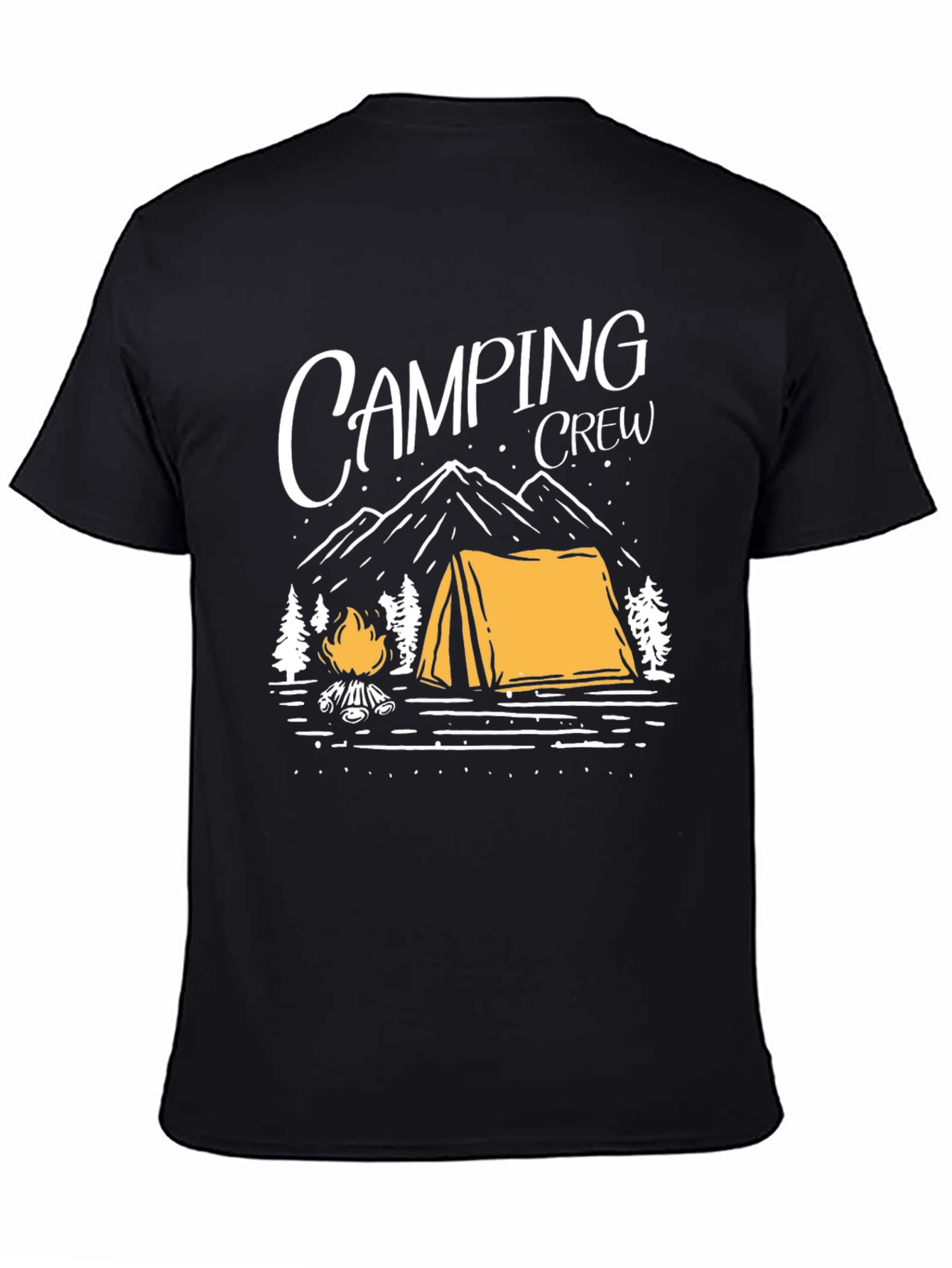 Black Camping Crew Graphic Tee - Outdoor Adventure Shirt view 4
