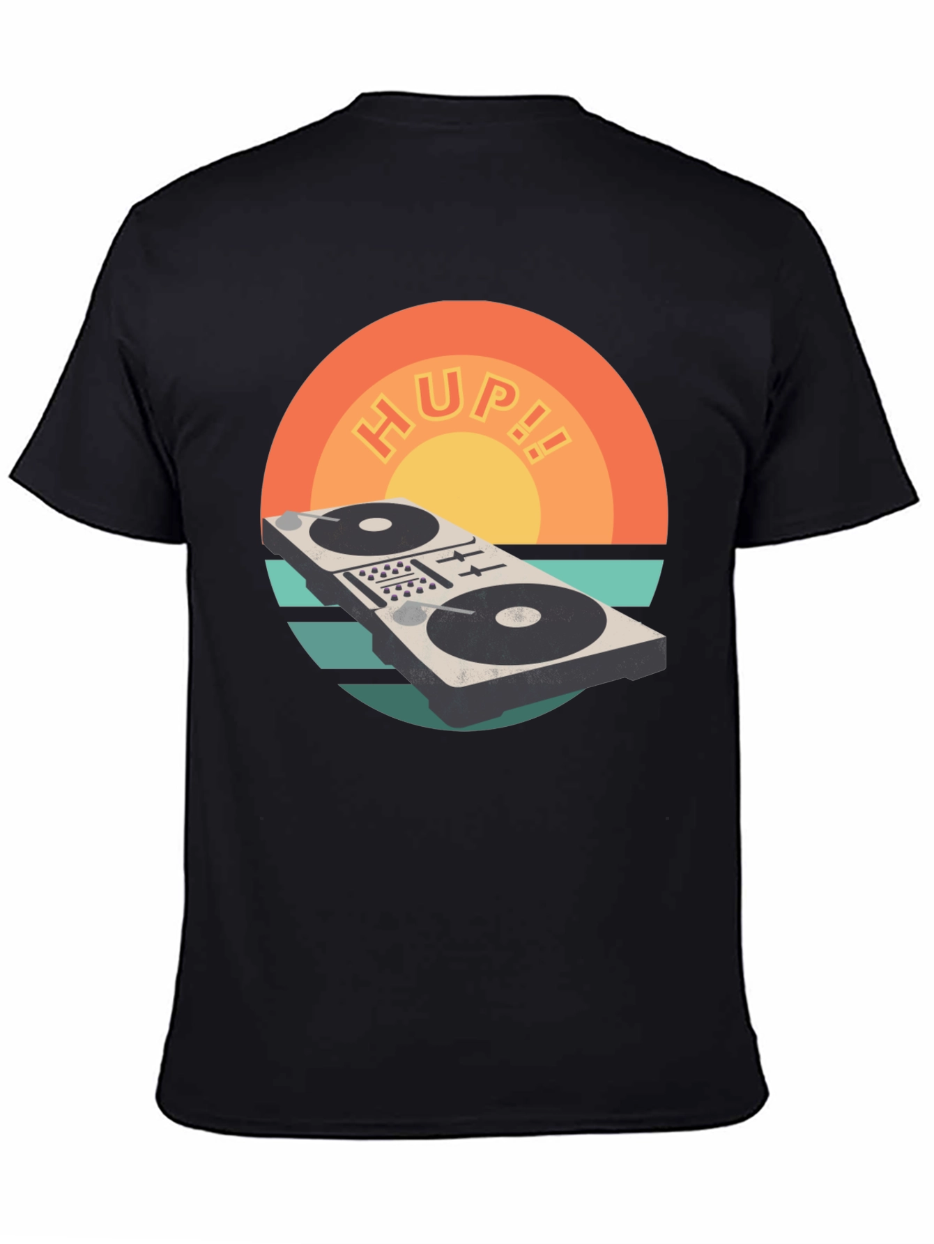 Black Retro DJ Mixer T-Shirt - HUP!! Graphic Tee view 4