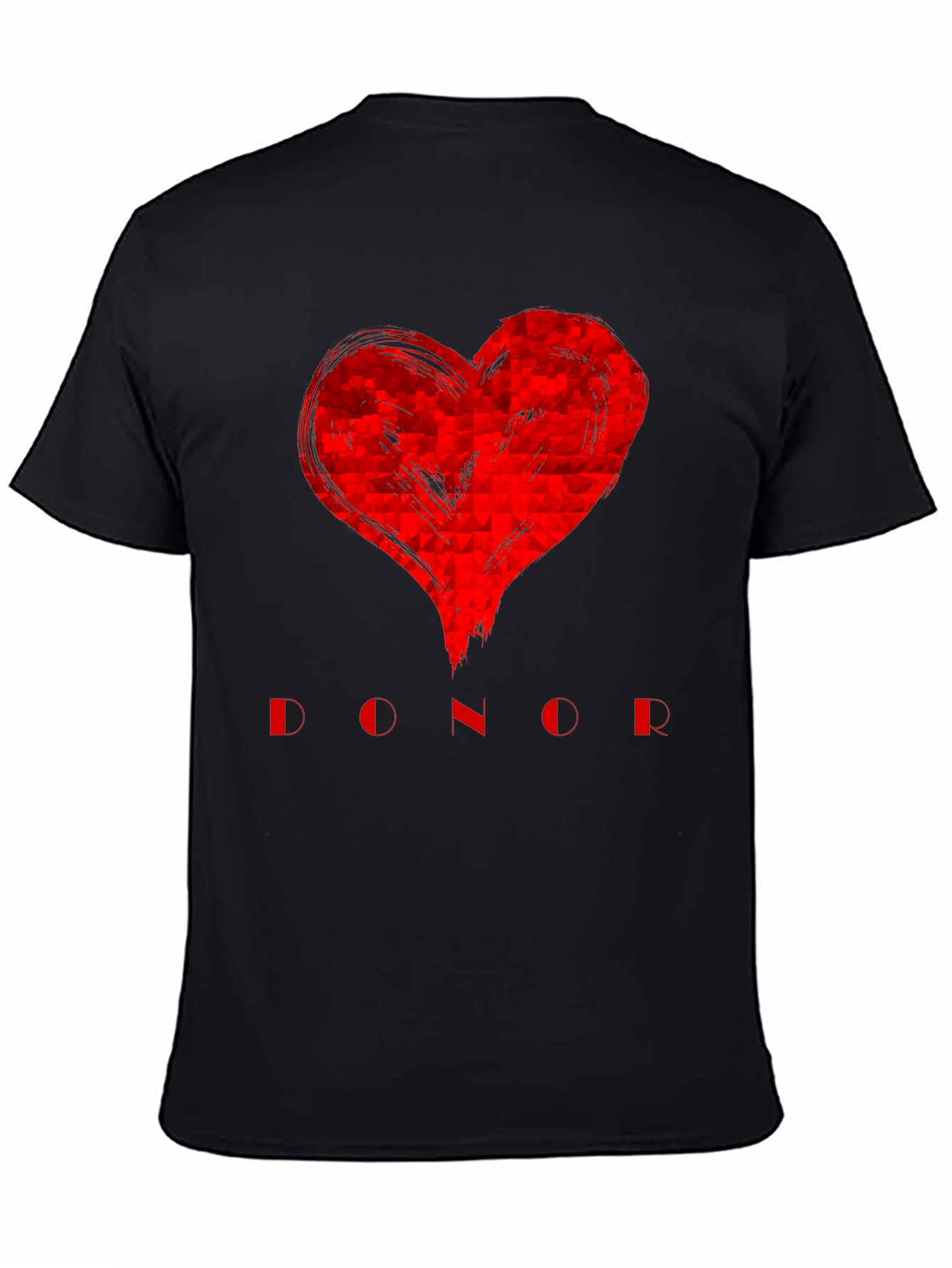 Black Red Heart Donor Graphic Tee - Unisex view 4