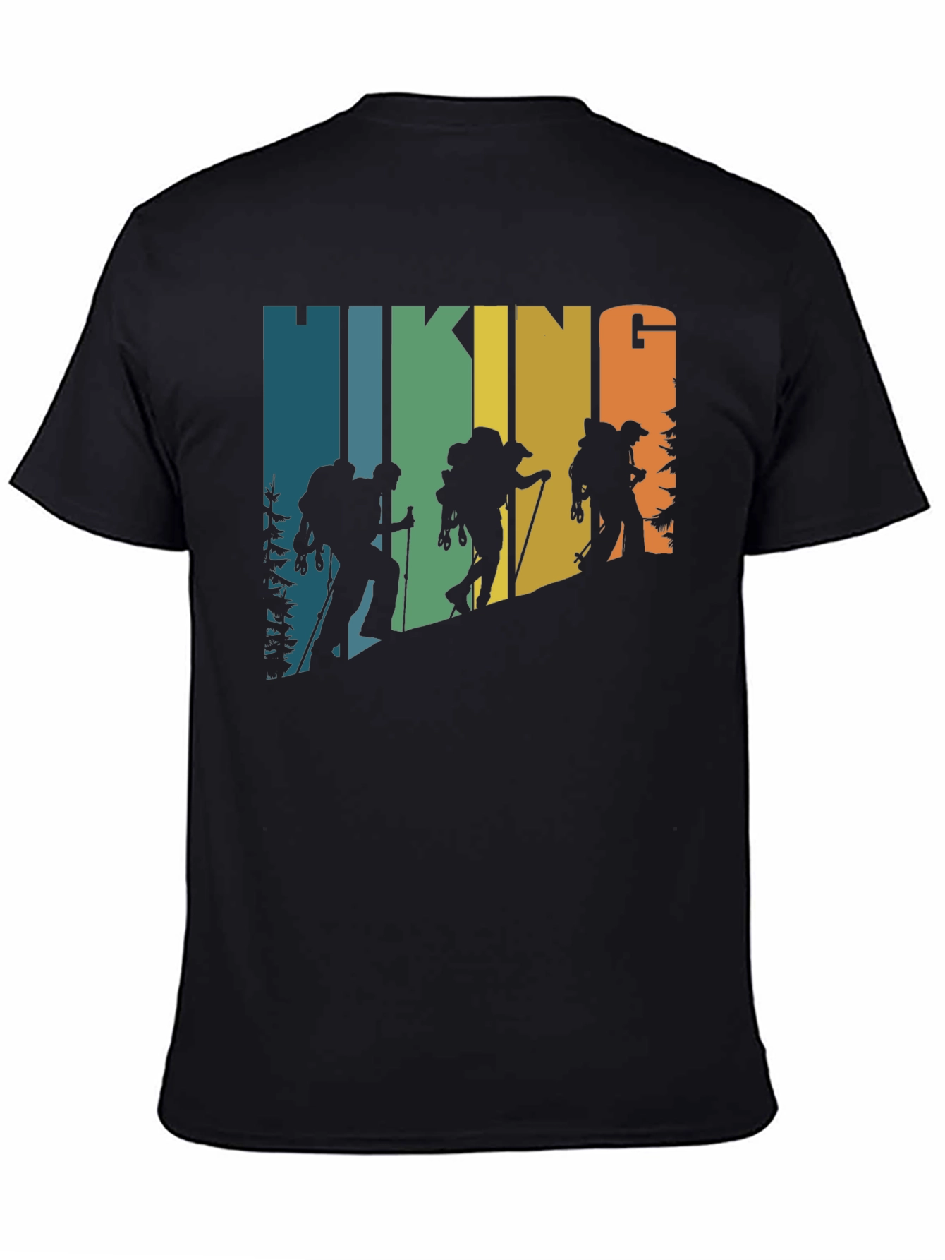 Black Hiking Retro T-Shirt Outdoor Adventure Tee view 4