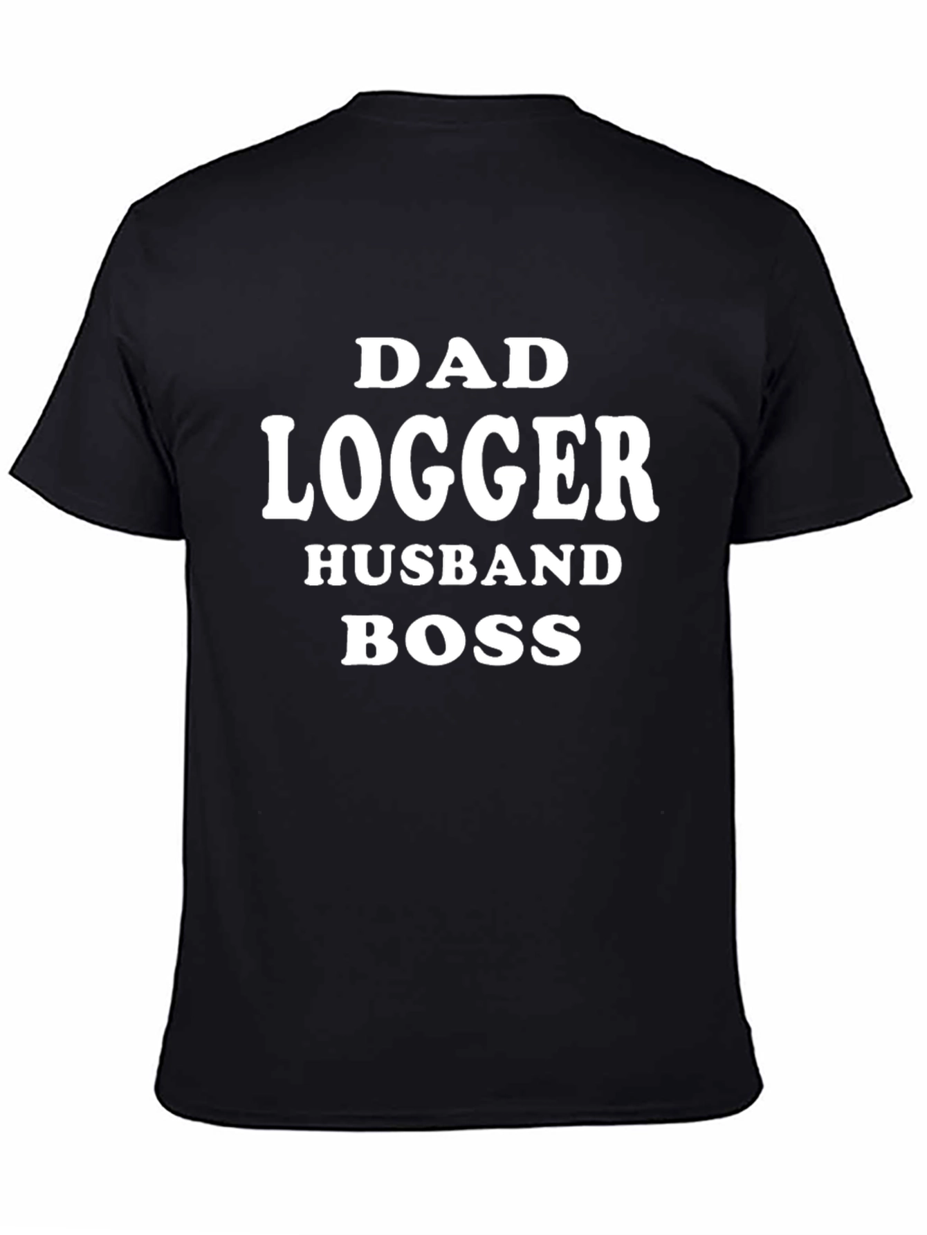 Black Dad Logger Husband Boss T-Shirt view 4