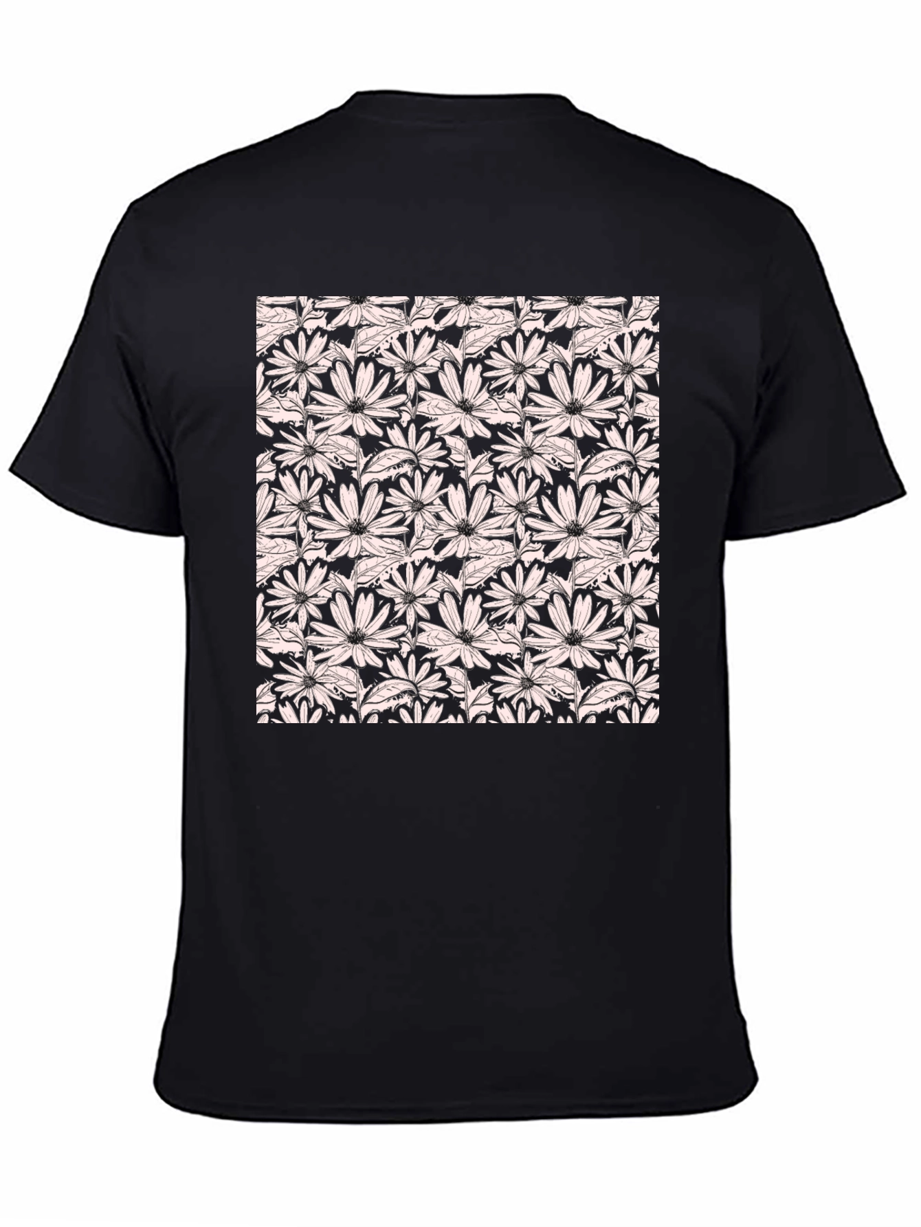 Black Floral Pattern Tee view 4