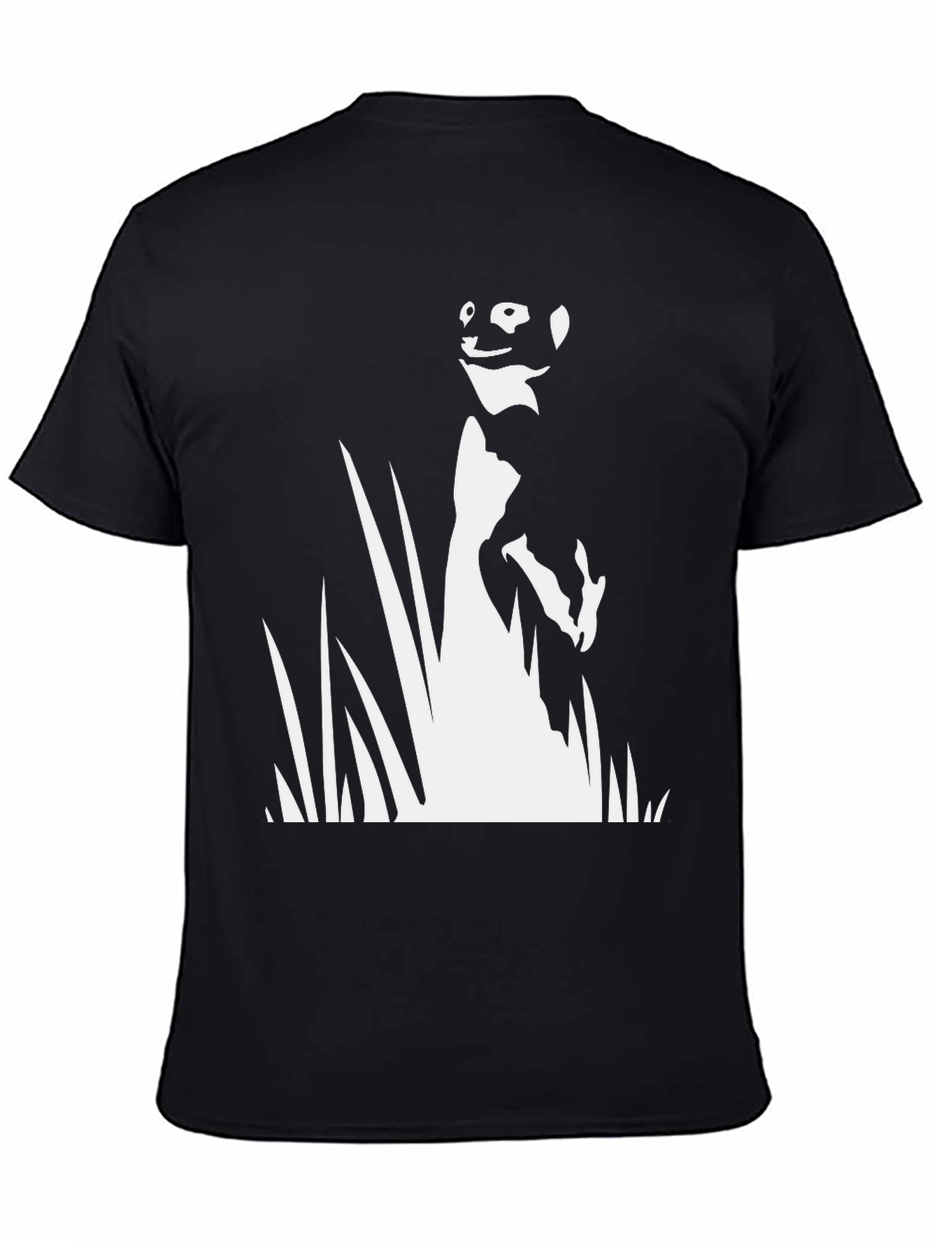 Black Meerkat Silhouette Graphic Tee - Black Cotton T-Shirt view 4