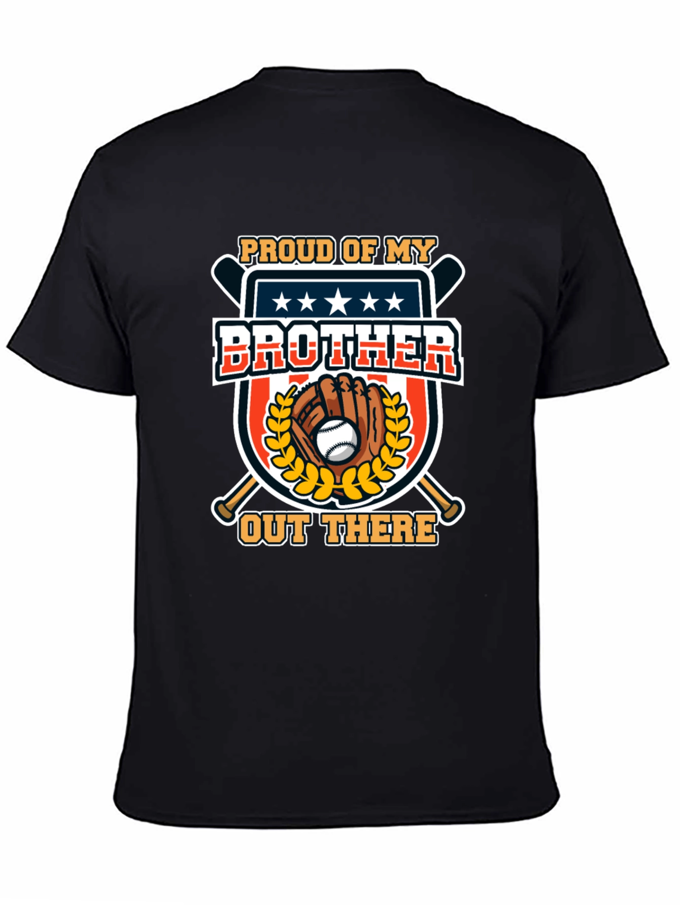 Black Proud Brother Baseball T-Shirt view 4