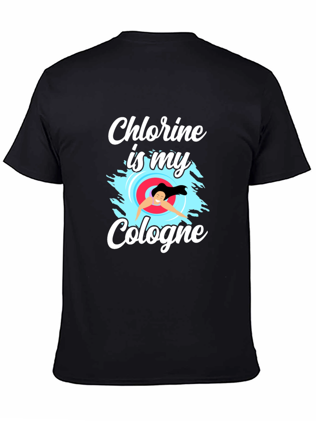Black Chlorine Is My Cologne T-Shirt - Swimmer Gift view 4