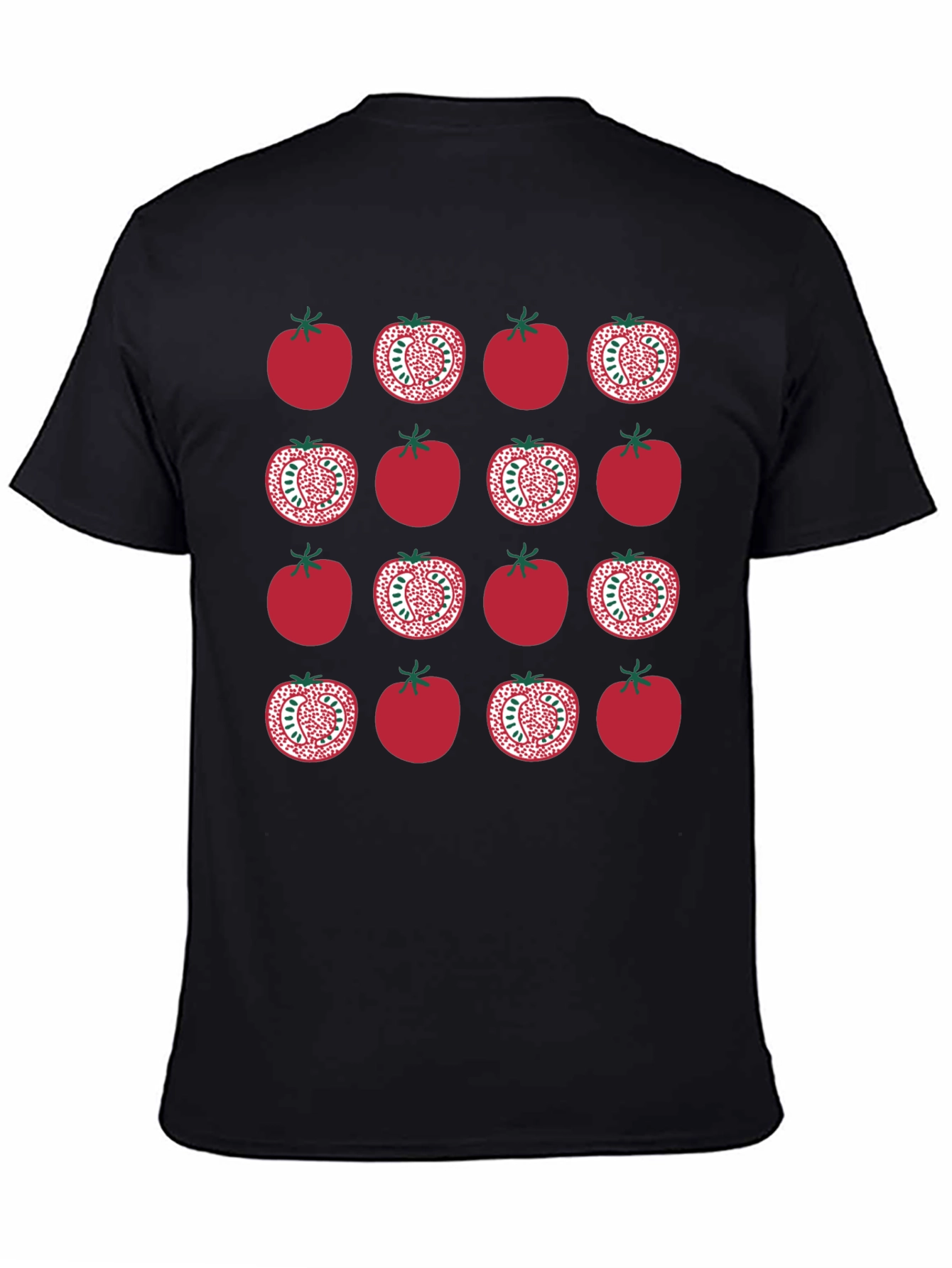 Black Tomato Pattern Black T-Shirt view 4