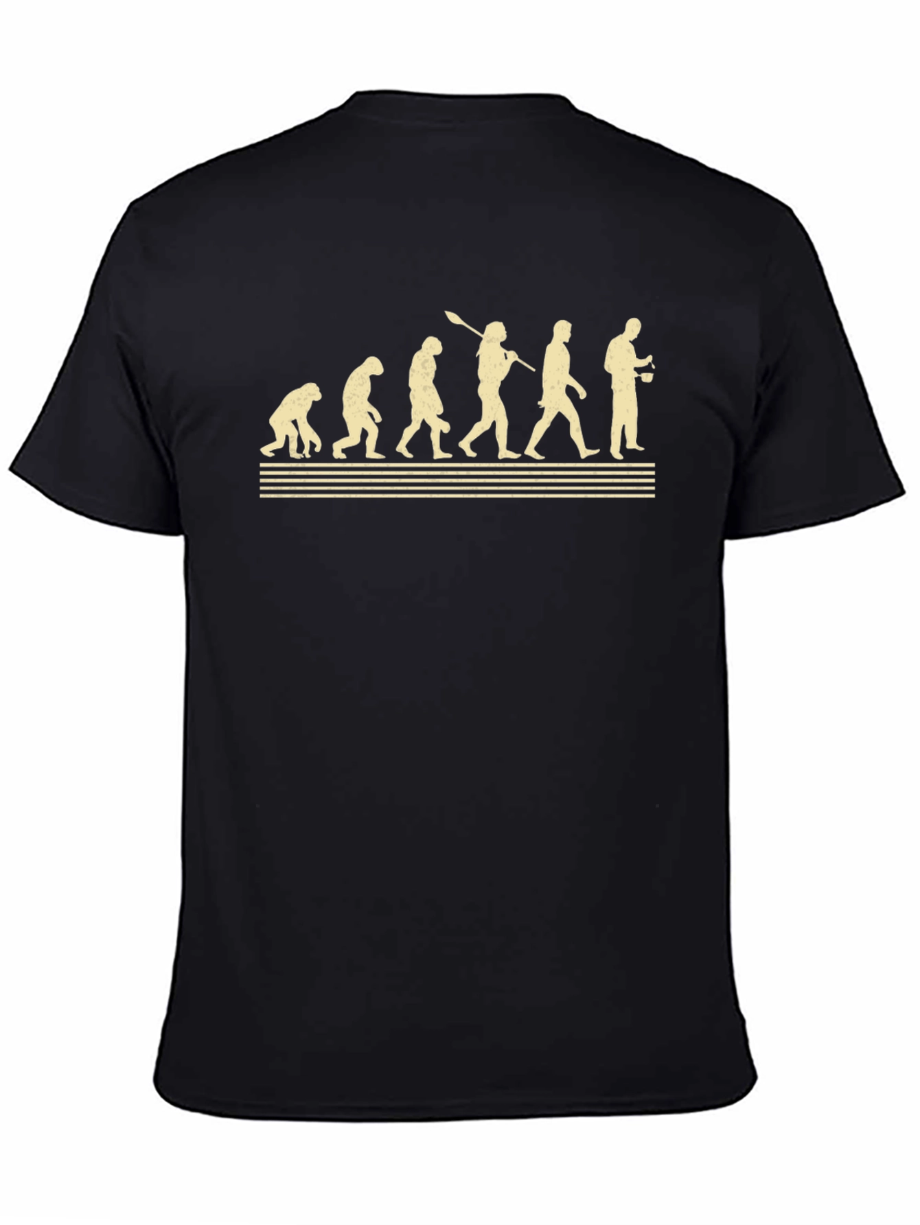 Black Evolution of Man Coffee Drinker T-Shirt view 4