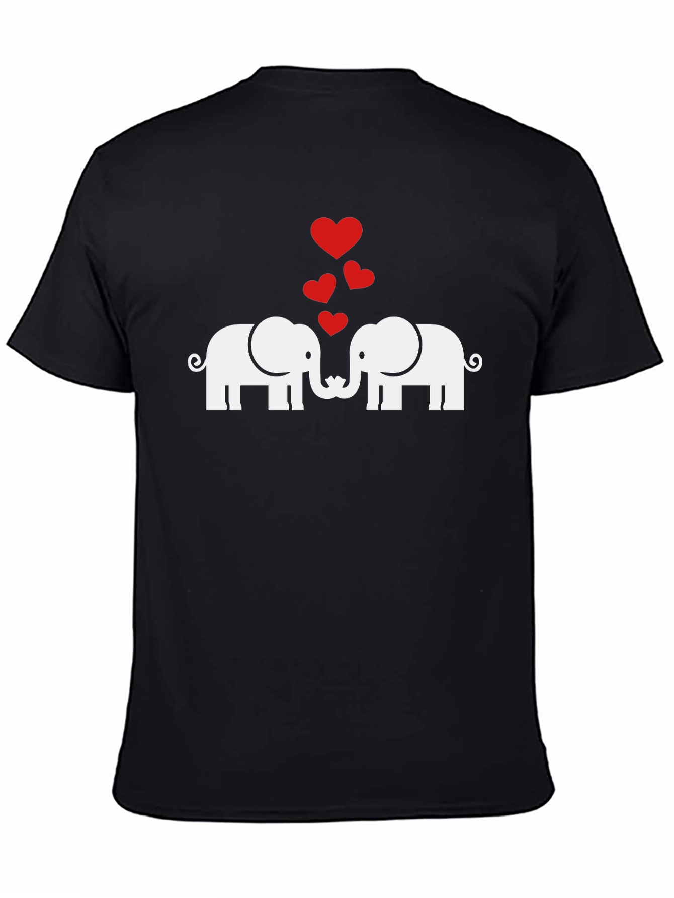Black Elephant Love Graphic T-Shirt - Soft Cotton Blend view 4