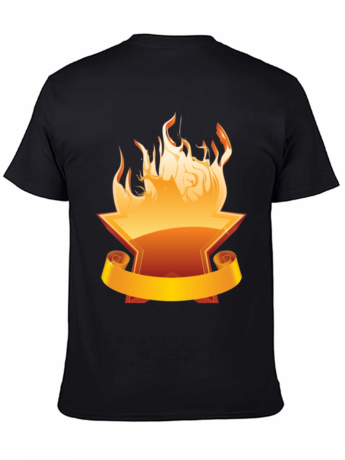 Black Fiery Anvil Graphic Tee - Bold Black Cotton Shirt view 4