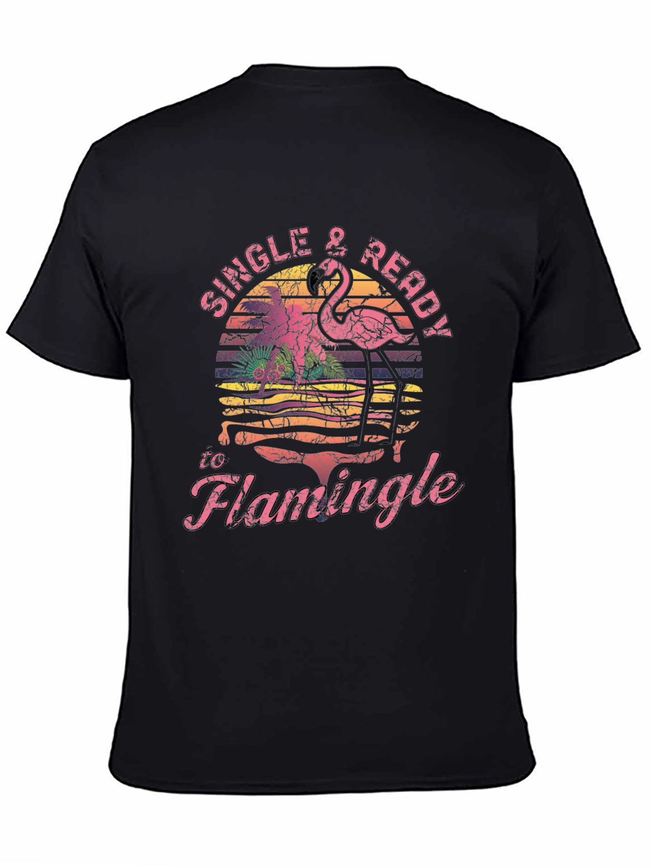 Black Single & Ready to Flamingo T-Shirt view 4