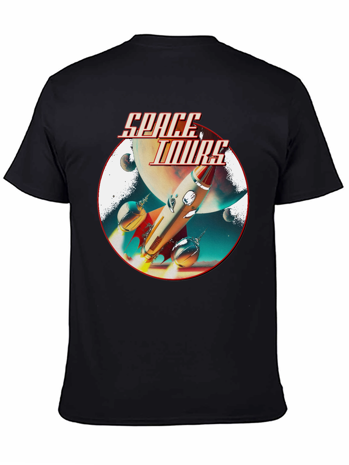 Black Space Tours Black T-Shirt view 4