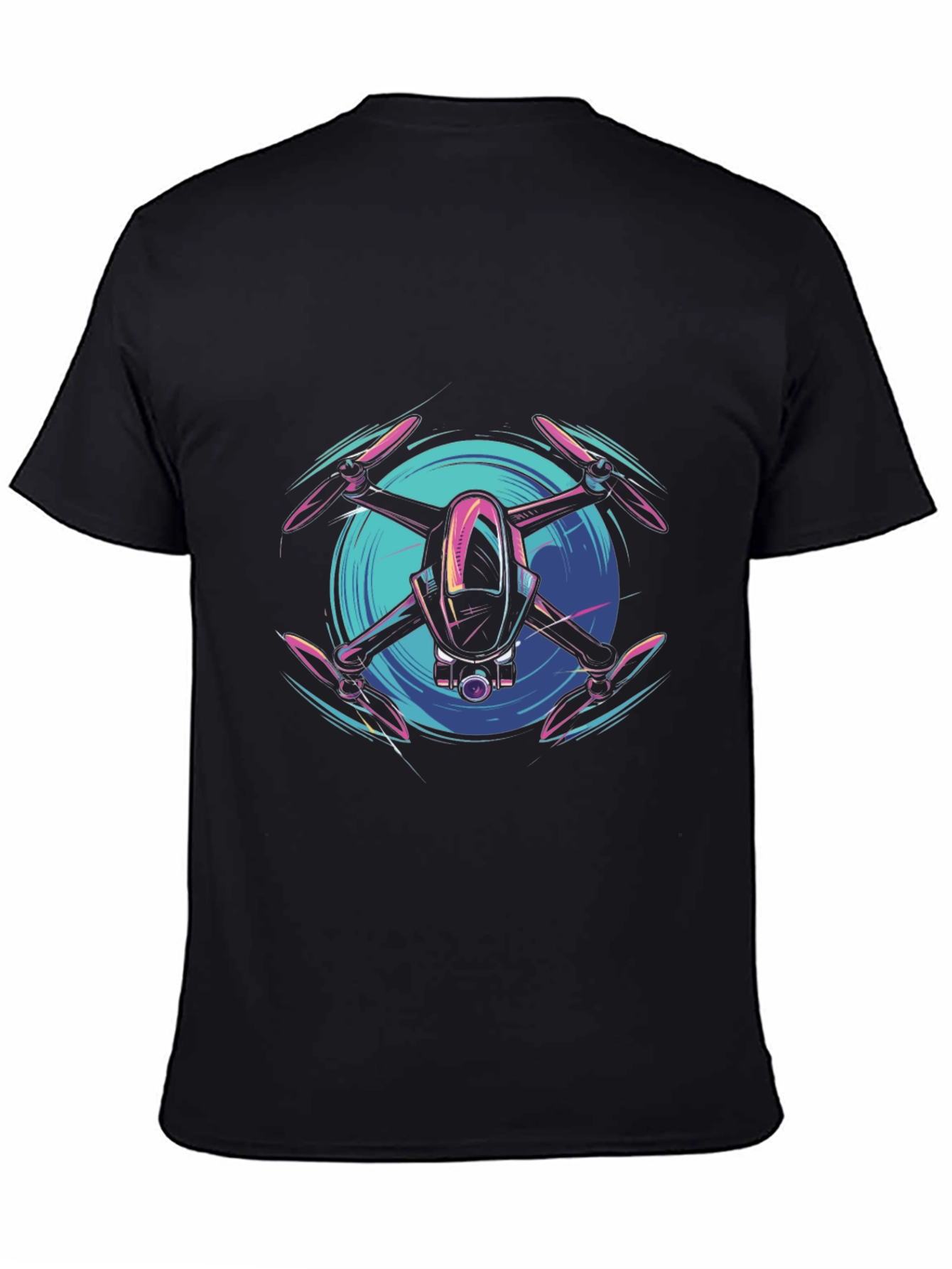Black Drone Graphic Tee - Modern Tech Style view 4