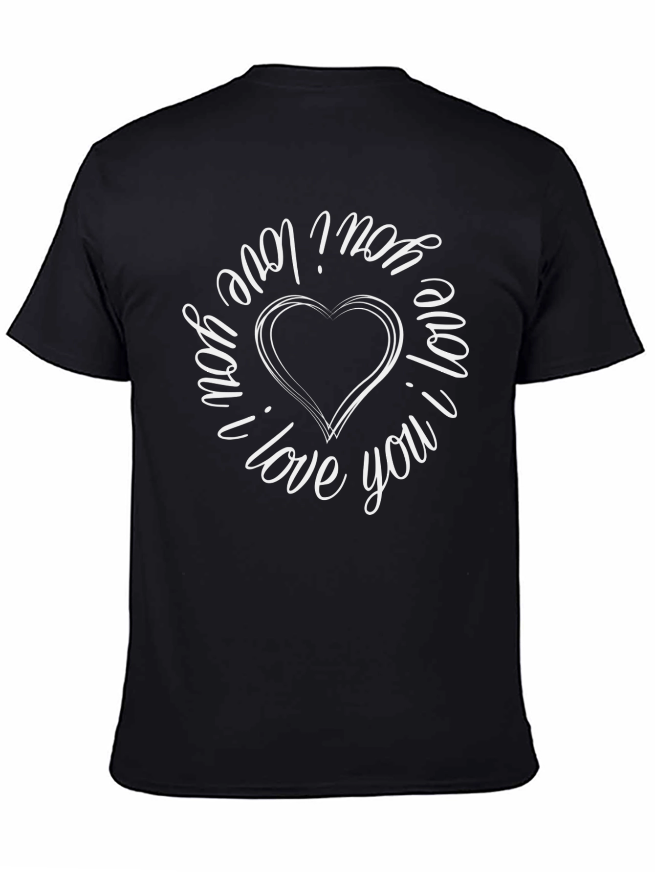 Black I Love You Heart Graphic Tee - Black view 4