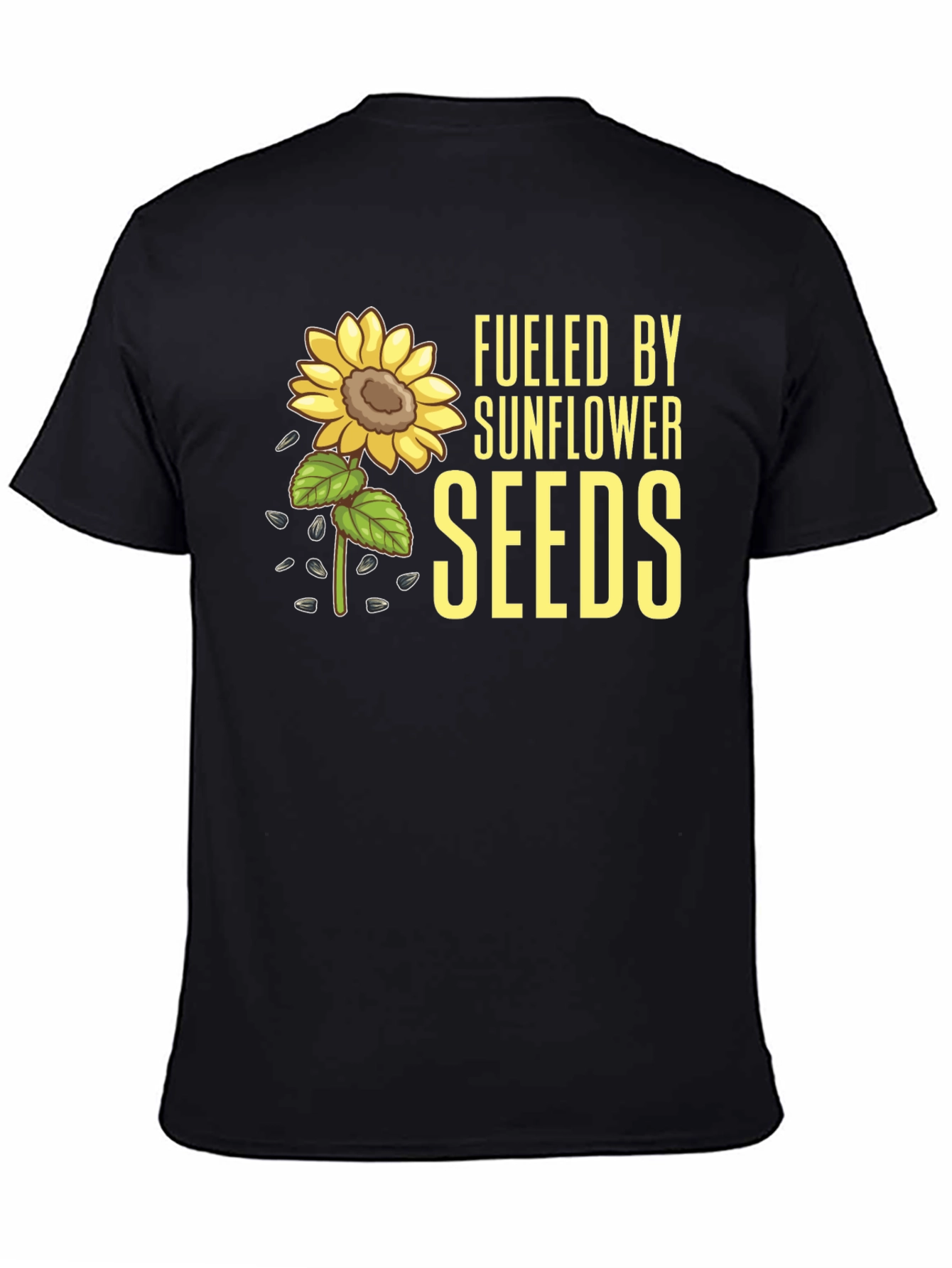 Sunflower Seeds Graphic Tee - Black Cotton T-Shirt - 4