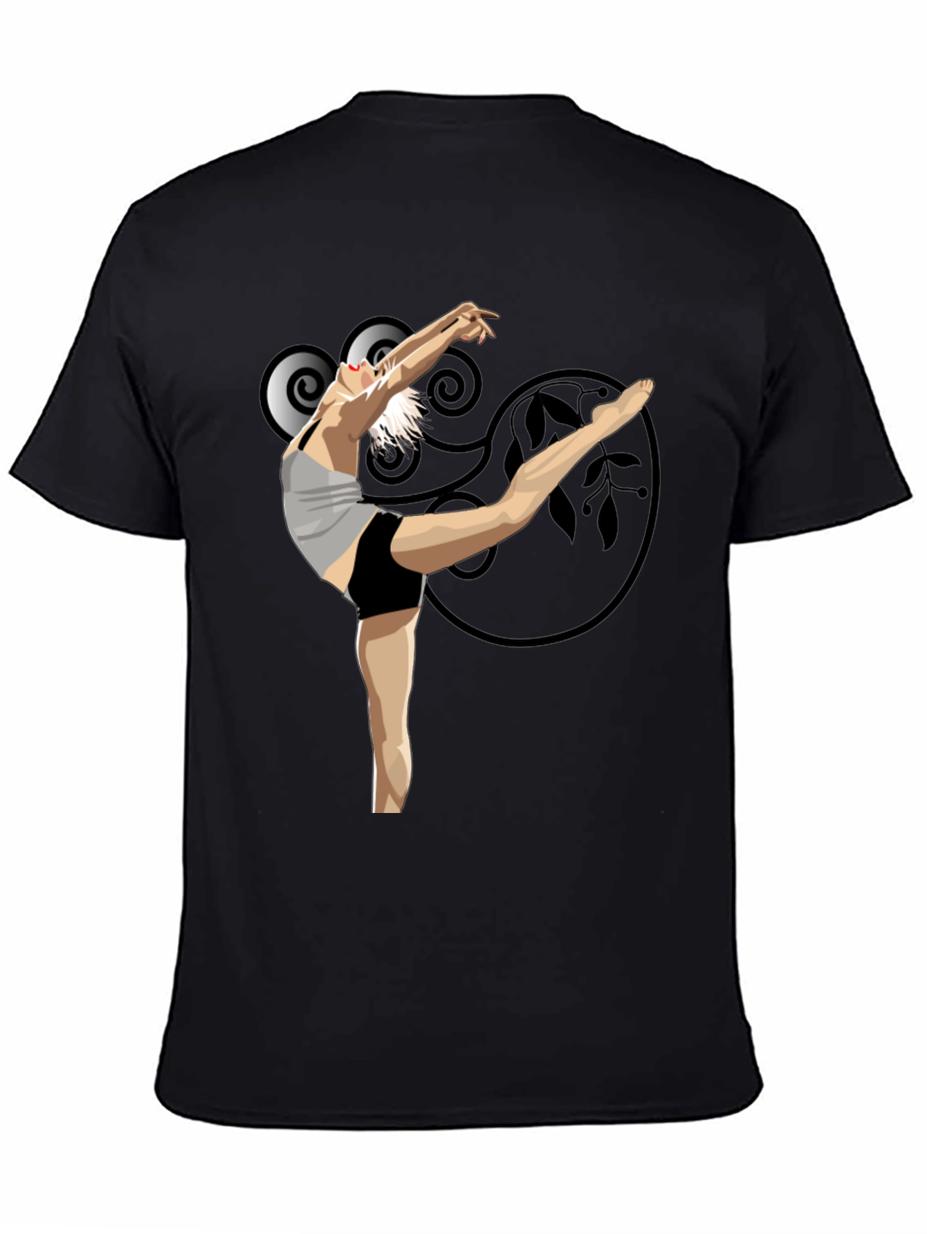 Black Ballet Dancer Graphic Black T-Shirt view 4