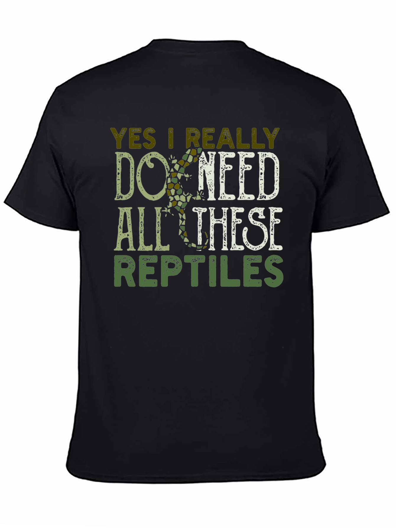 Black Yes I Really Do Need All These Reptiles T-Shirt view 4