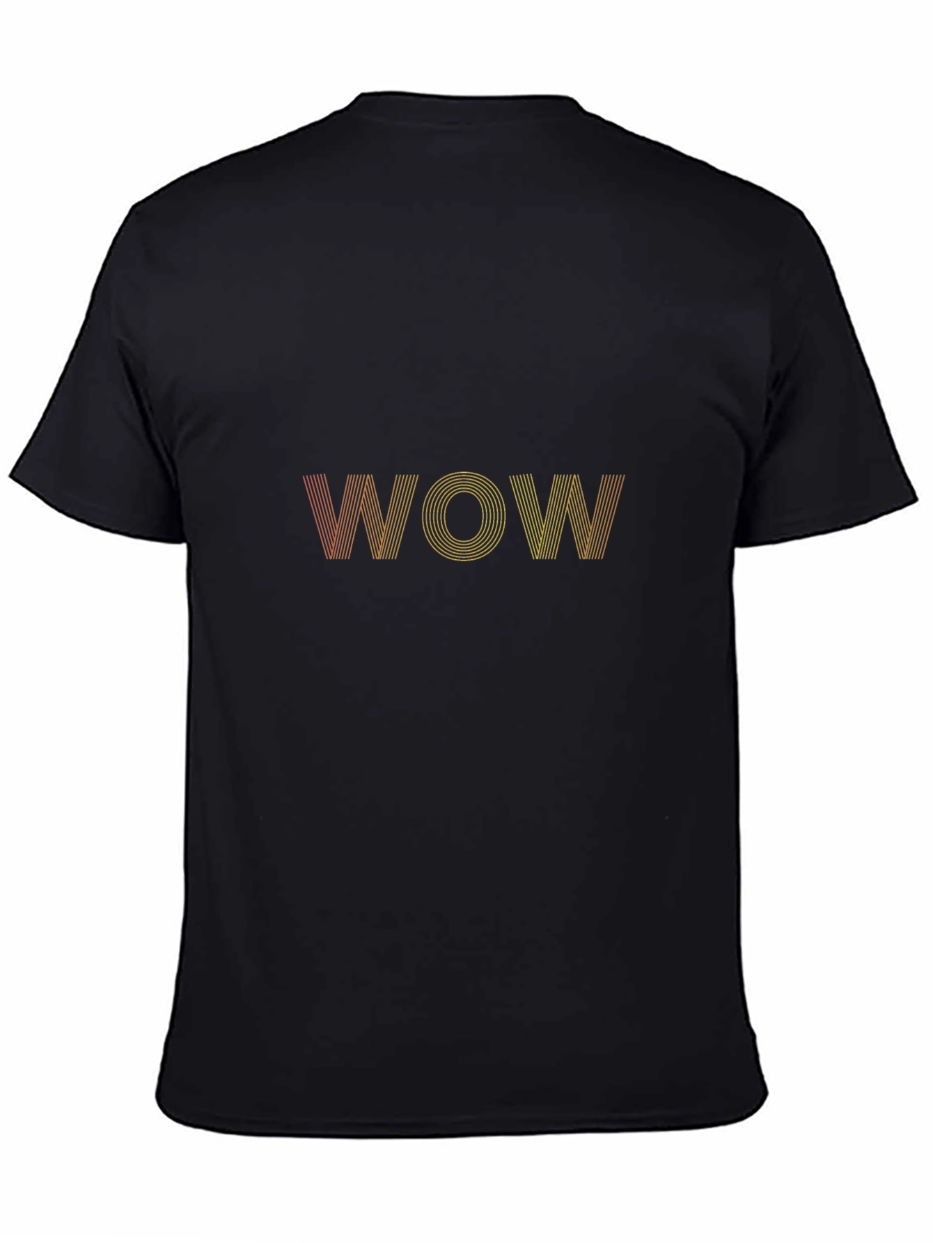 Black WOW Graphic Tee - Retro Style, Black Cotton Blend view 4