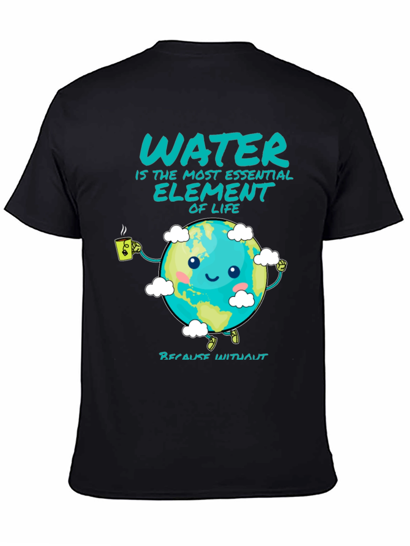 Black Essential Water Element Graphic Tee view 4