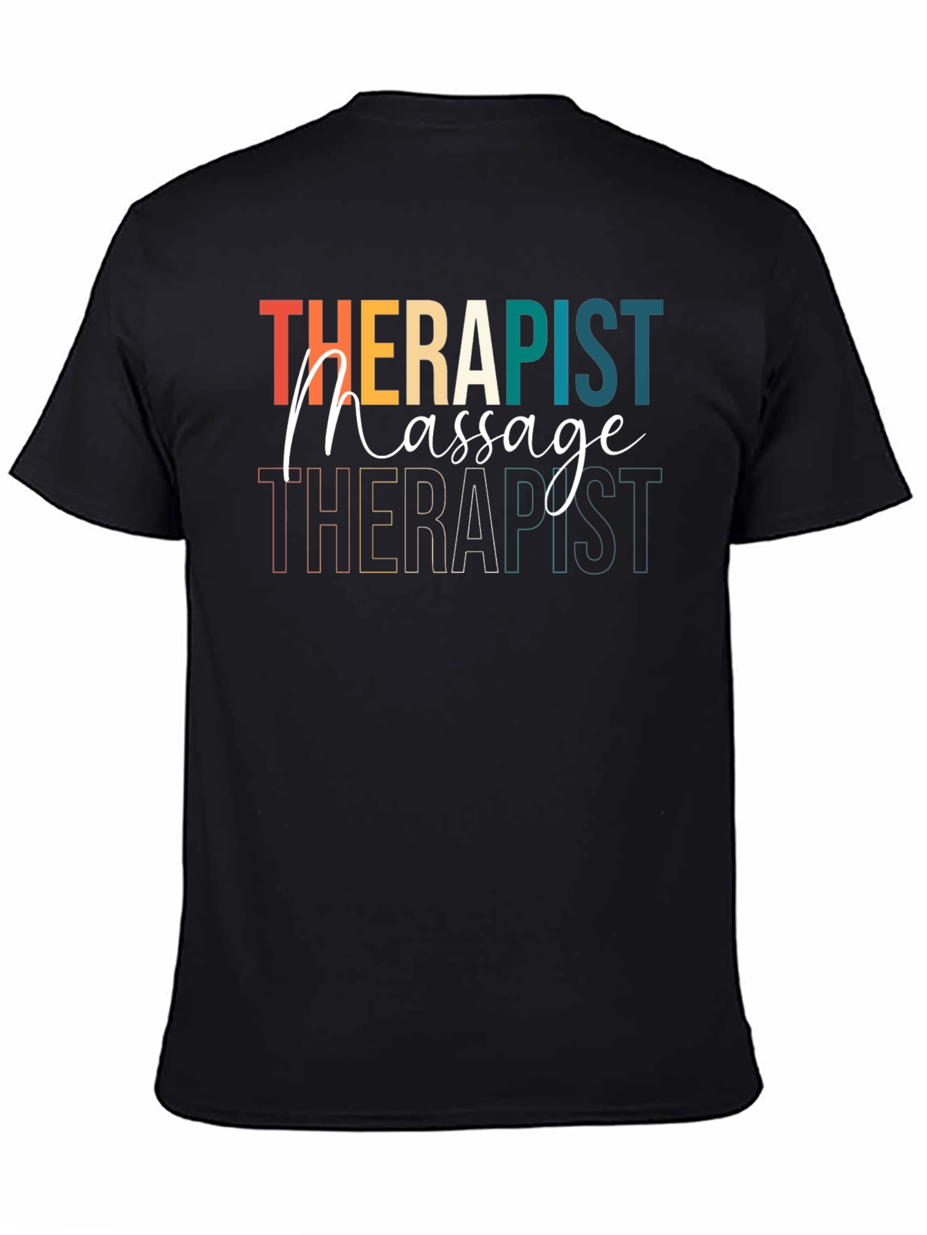 Black Massage Therapist T-Shirt Retro Design view 4