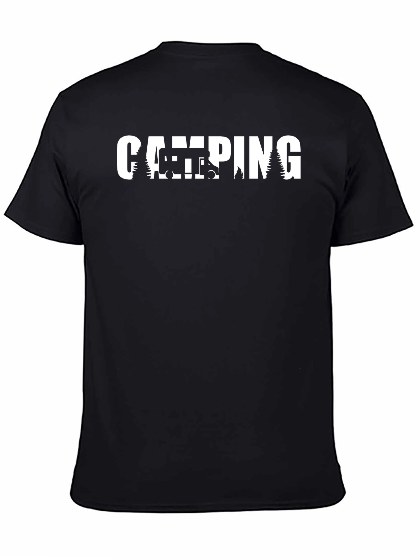 Black Camping Adventure T-Shirt - Black view 4