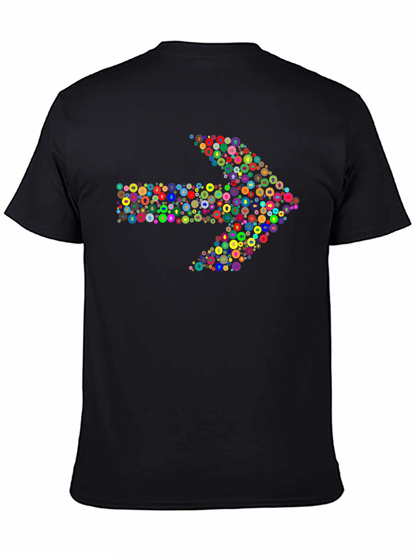 Black Colorful Arrow Graphic T-Shirt view 4