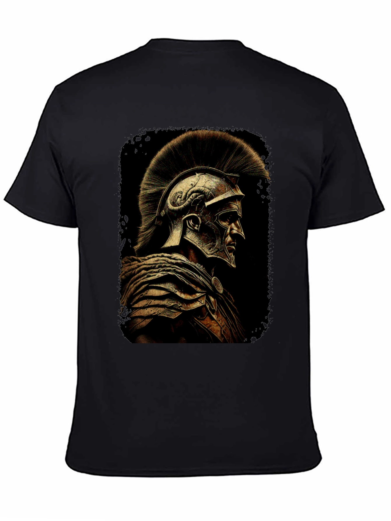 Black Warrior Graphic Tee - Spartan Helmet T-Shirt view 4