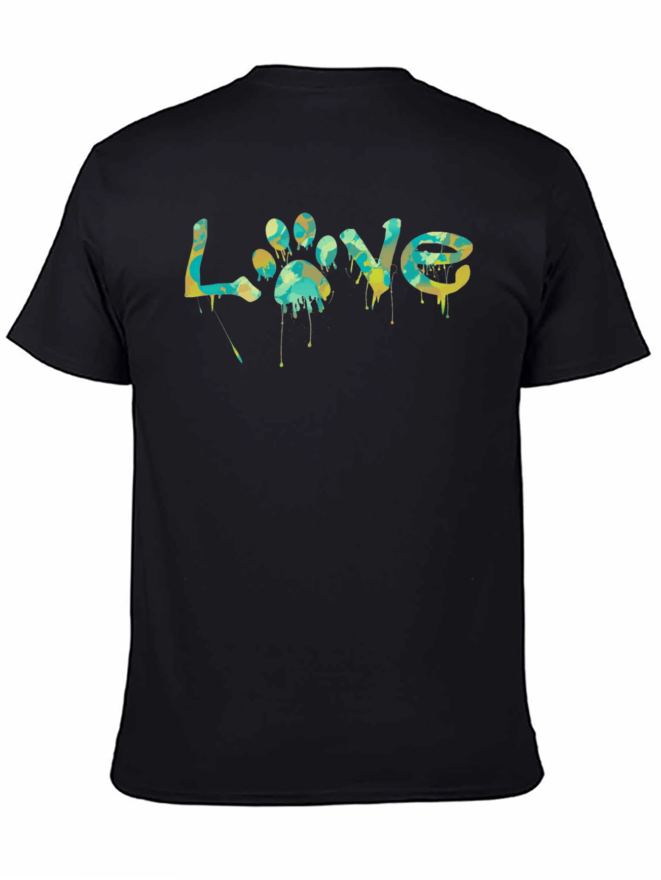 Black Love Paw Print Graphic T-Shirt - Unisex view 4