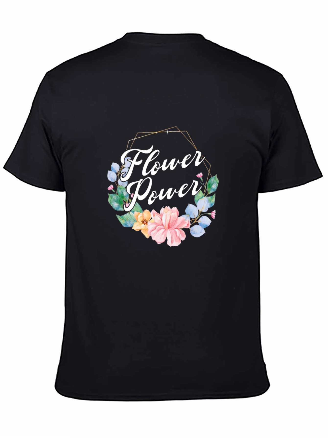 Black Flower Power Graphic Tee - Black view 4