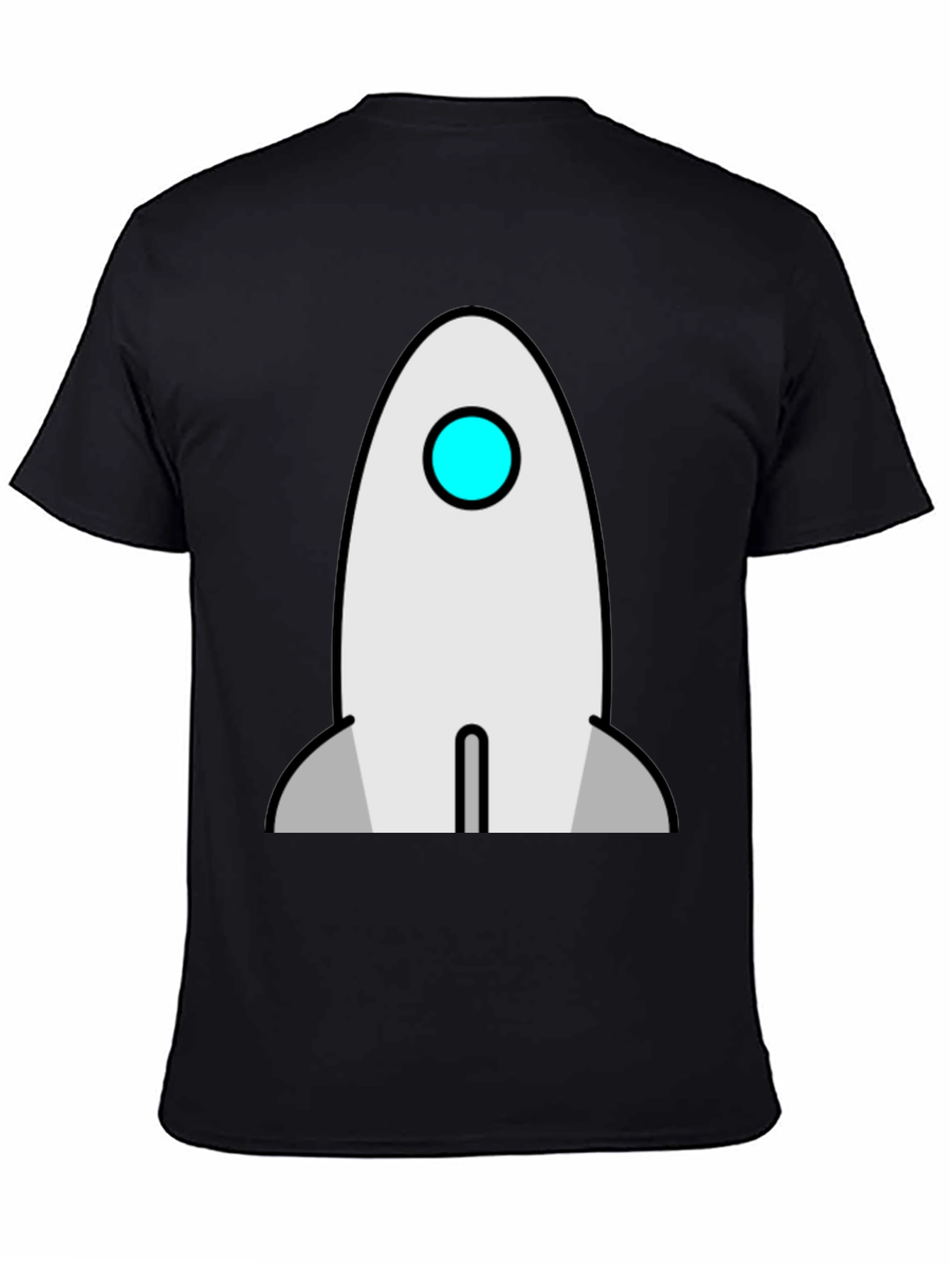 Black Rocket Graphic T-Shirt - Black Cotton Crew Neck Tee view 4
