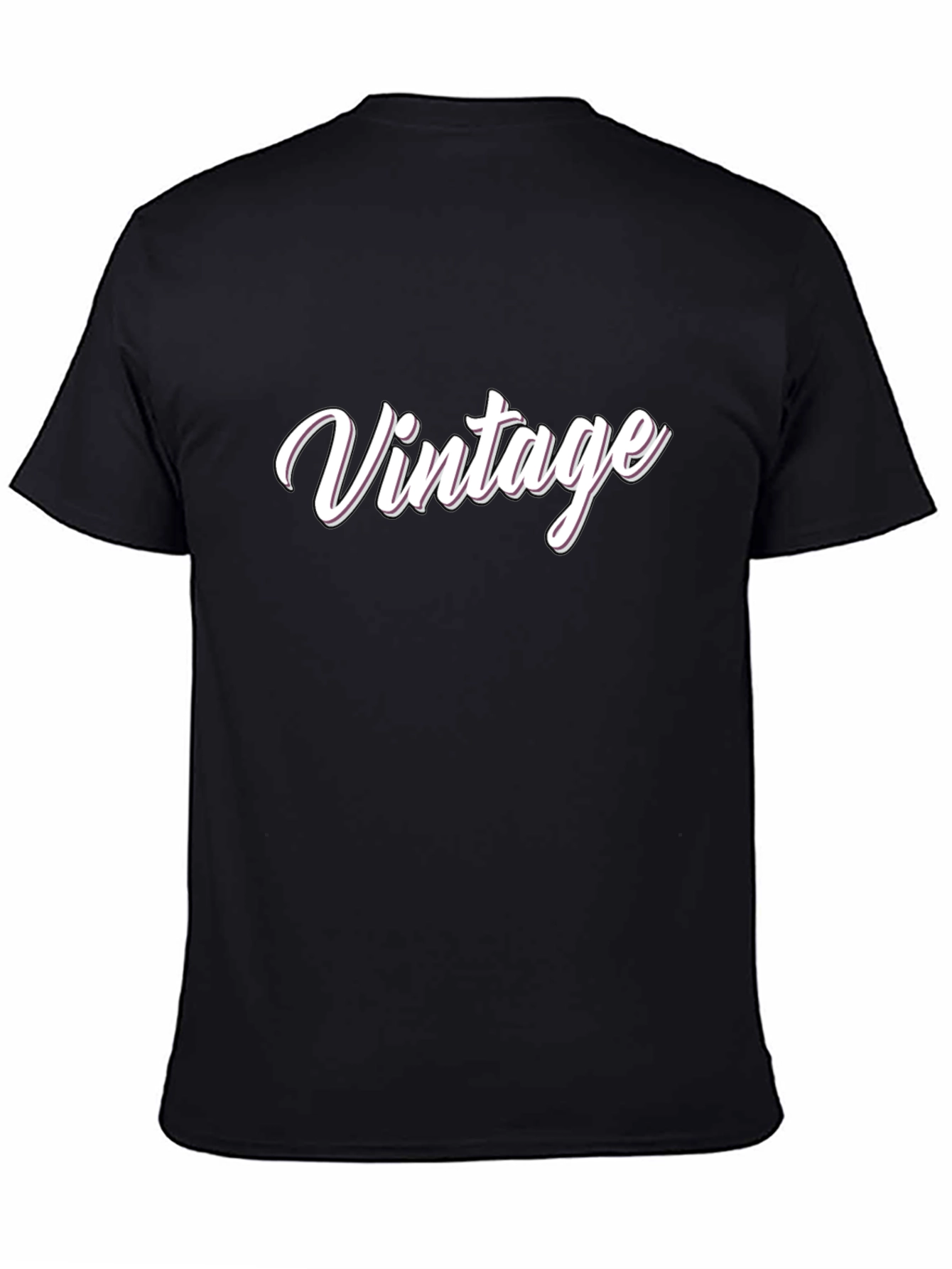 Black Vintage Style Black T-Shirt view 4