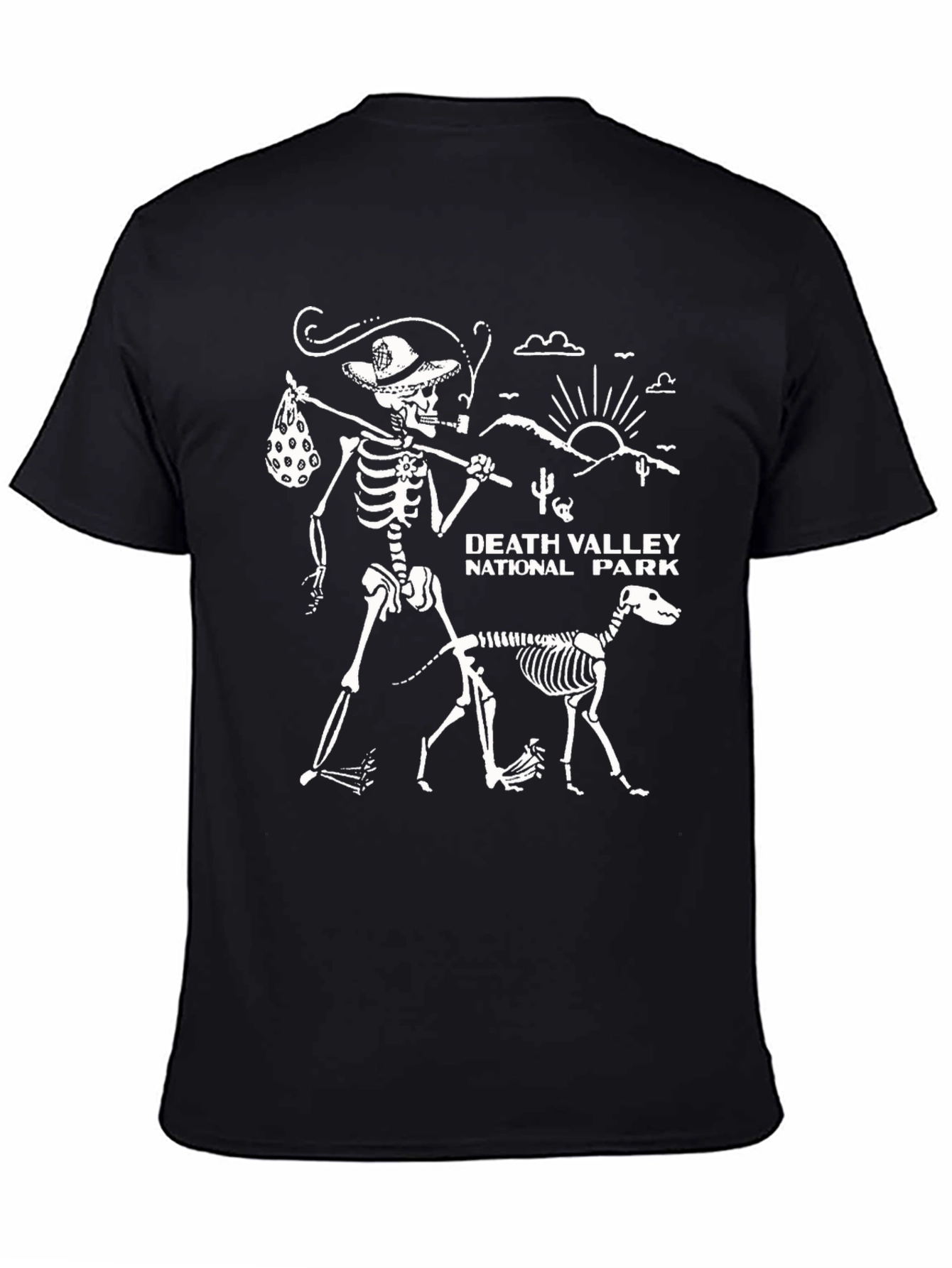 Black Death Valley National Park Skeleton T-Shirt view 4