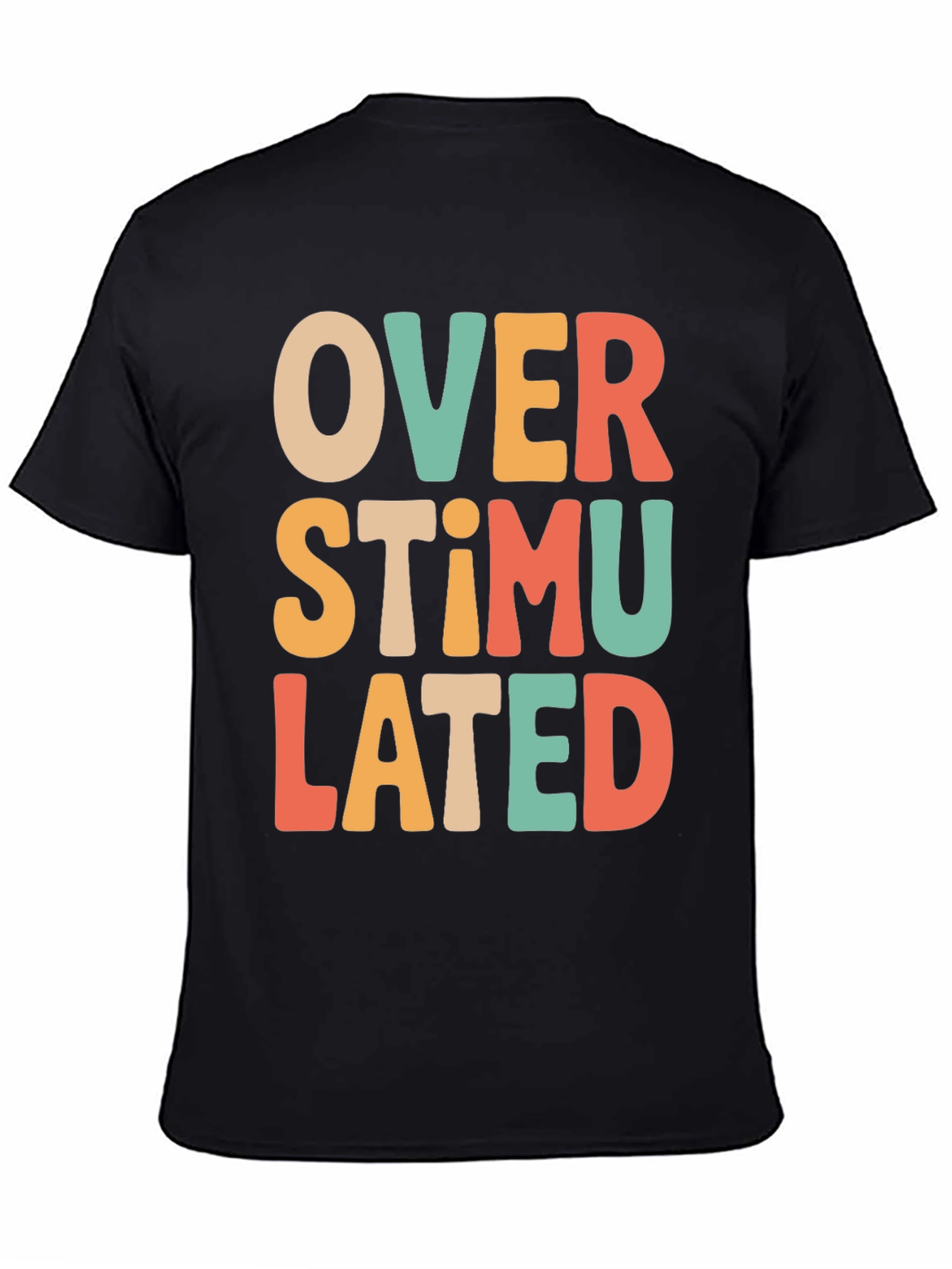 Black Overstimulated Retro T-Shirt - Comfort & Style view 4