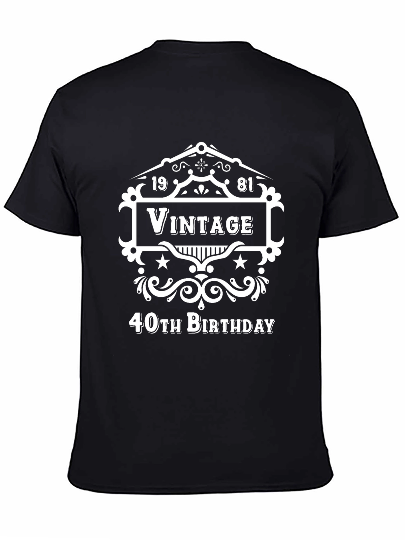 Black Vintage 1981 40th Birthday T-Shirt view 4