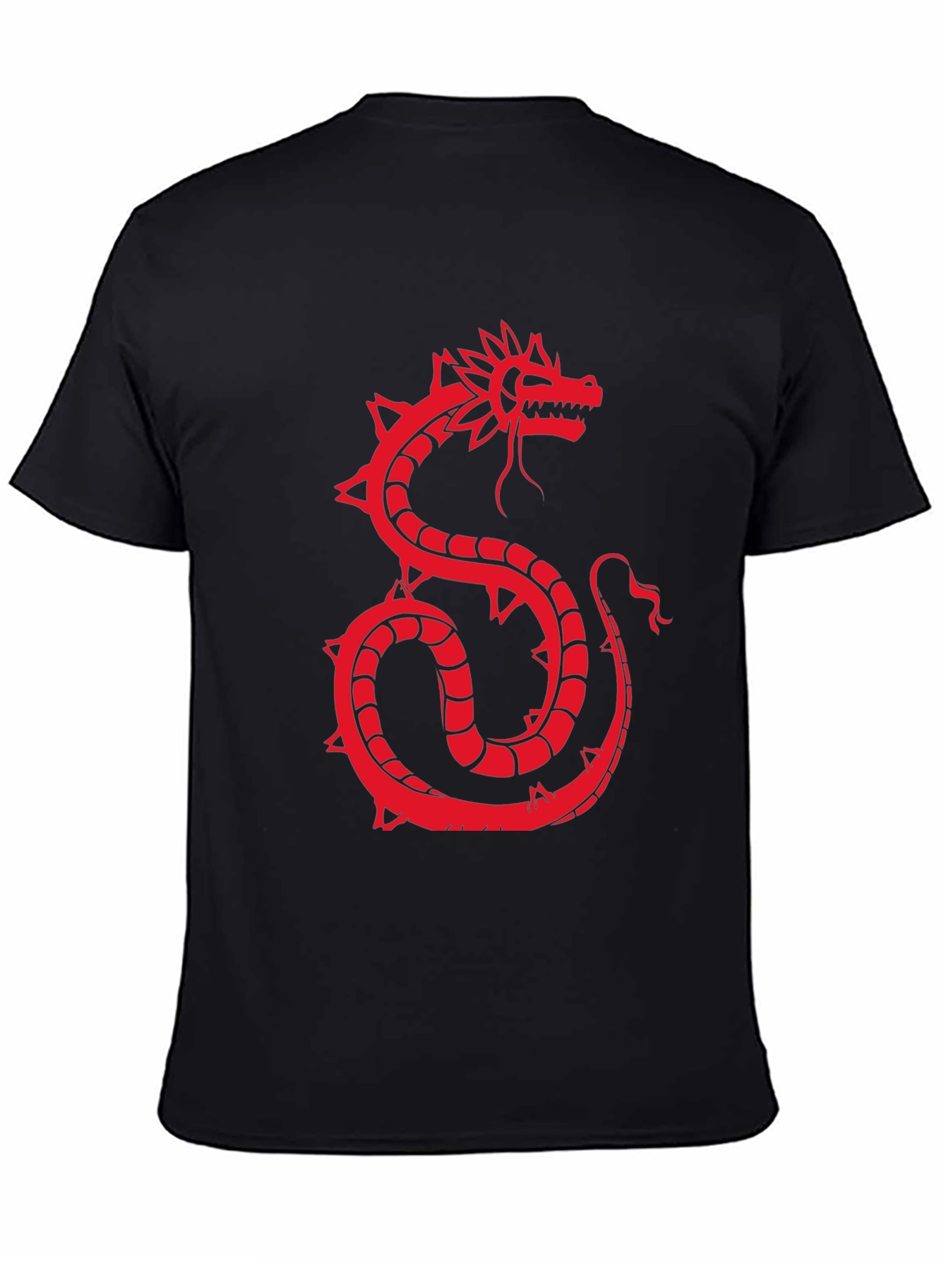 Black Red Dragon Graphic Black T-Shirt view 4